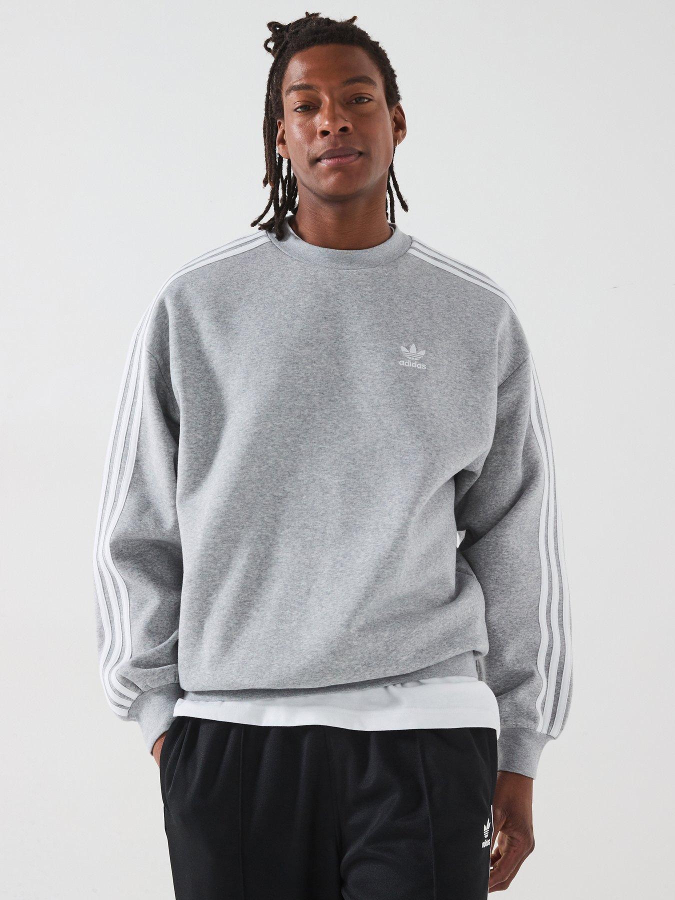 adidas Originals Mens Oversized Crew Sweat Grey Very