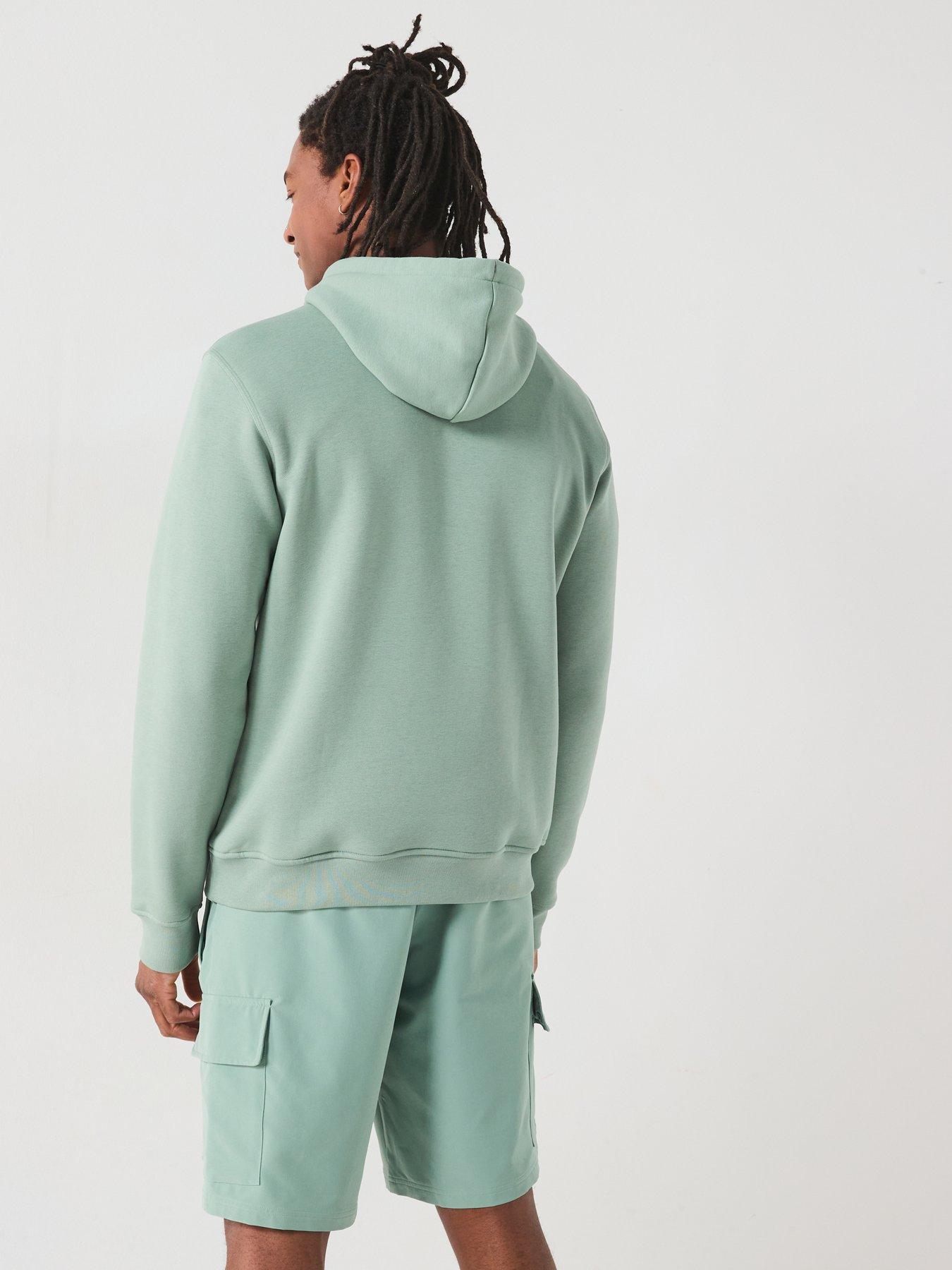 Image 2 of 6 of adidas Originals Men's Trefoil Essentials Overhead Hoodie - Silver Green