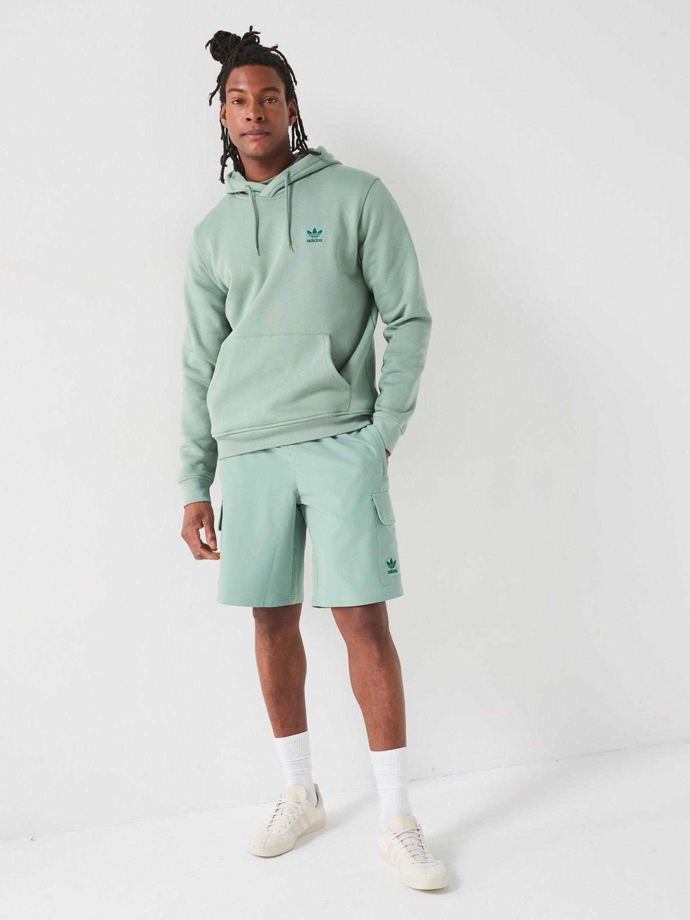 Image 3 of 6 of adidas Originals Men's Trefoil Essentials Overhead Hoodie - Silver Green