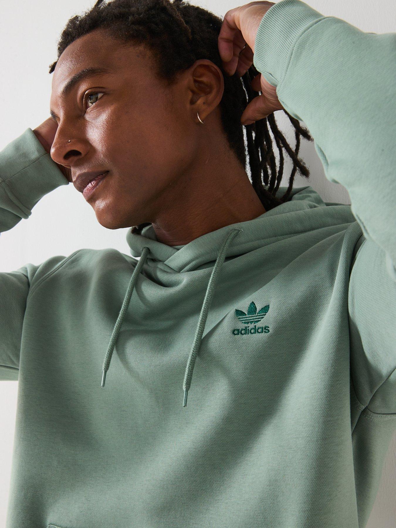 Image 6 of 6 of adidas Originals Men's Trefoil Essentials Overhead Hoodie - Silver Green