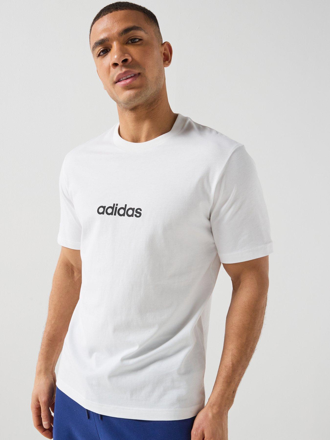 Adidas Sportswear Mens Essentials Linear Single Jersey T-Shirt - White