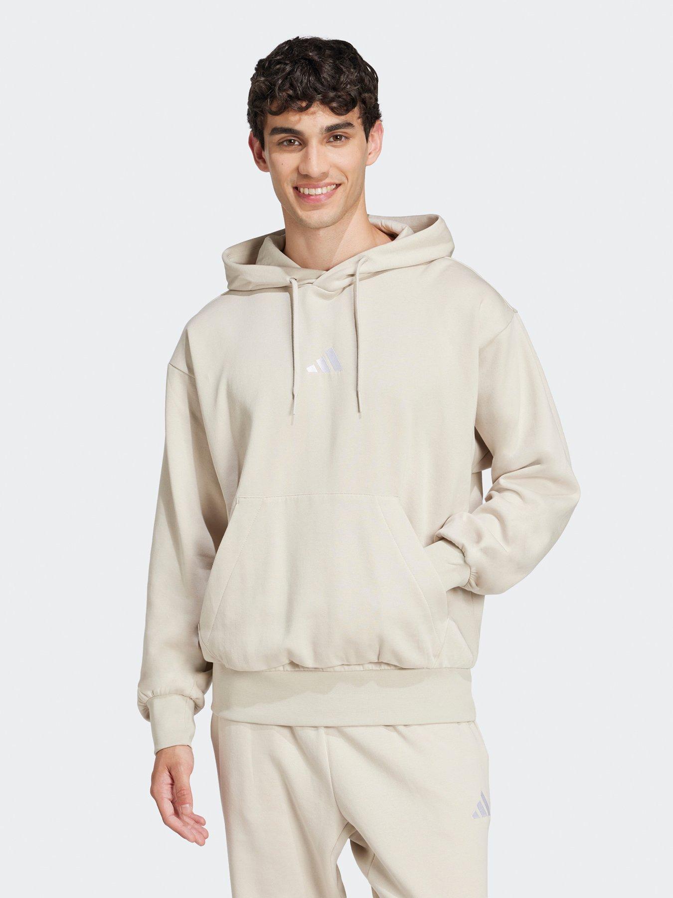 undefined Mens Essentials Feelcozy Fleece Hoodie - Alumina/White