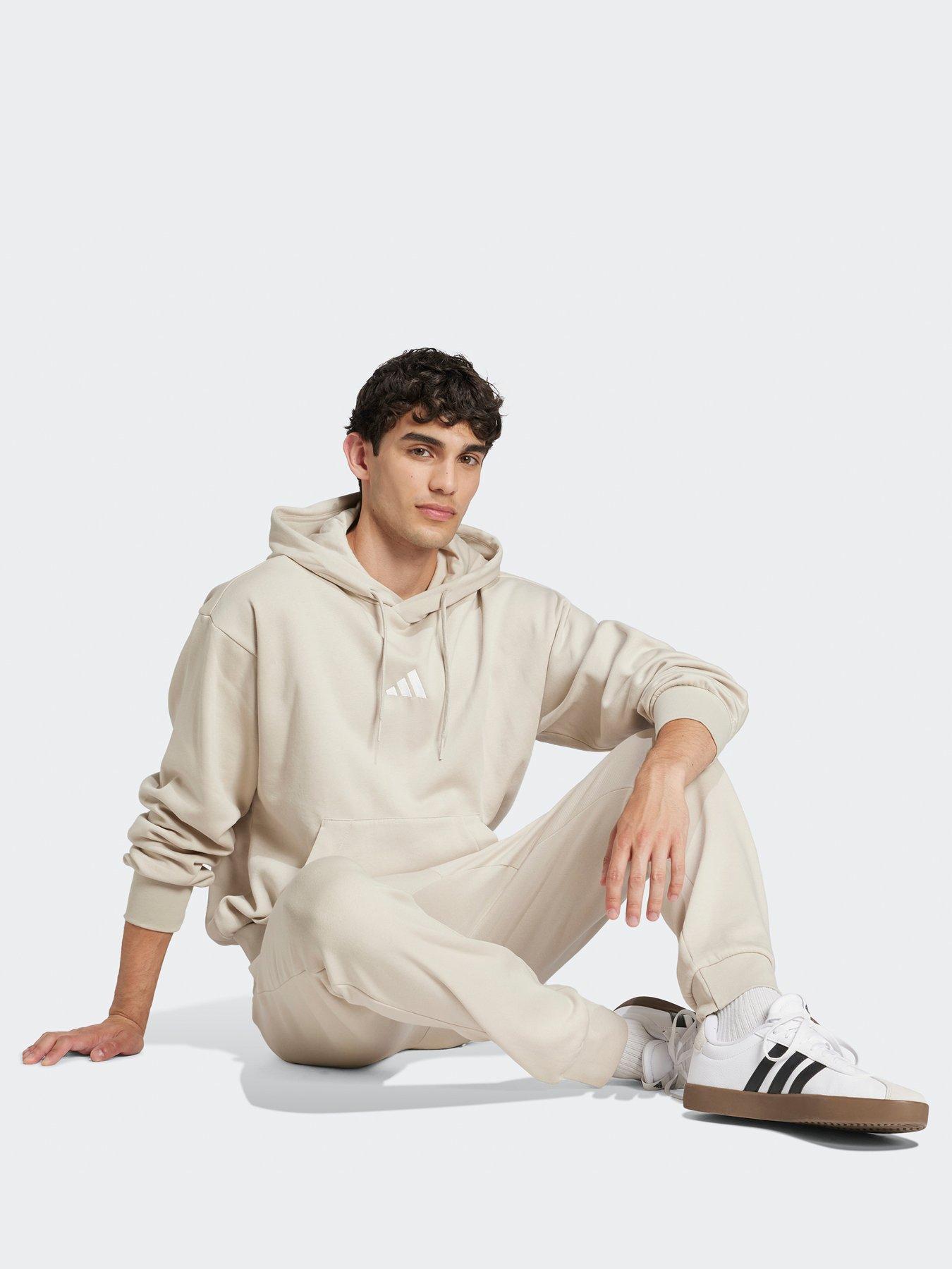 Image 3 of 5 of adidas Sportswear Mens Essentials Feelcozy Fleece Hoodie - Alumina/White