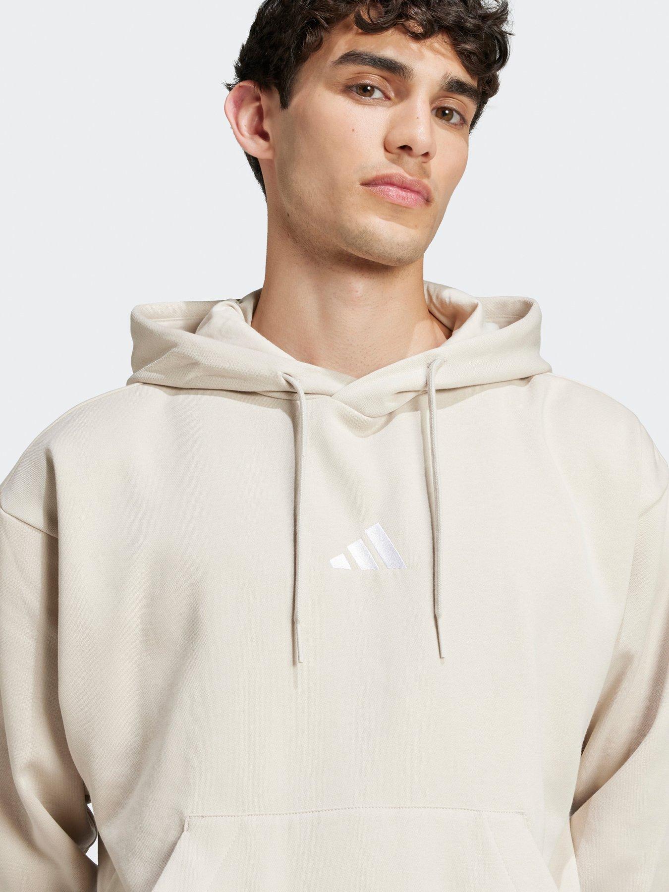 Image 4 of 5 of adidas Sportswear Mens Essentials Feelcozy Fleece Hoodie - Alumina/White