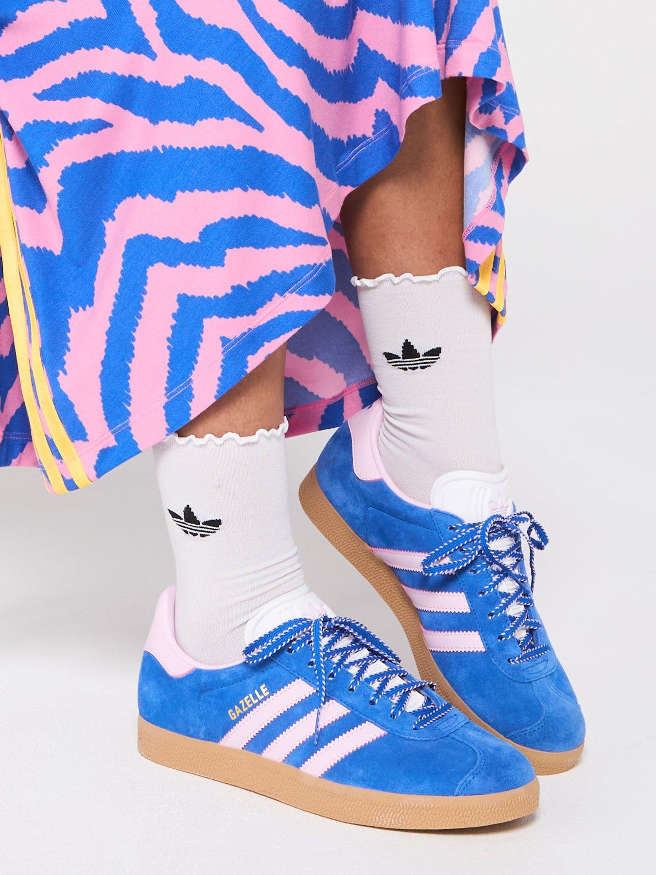 undefined Women's Gazelle Trainers - Blue/Orchid Fusion/Gum 3