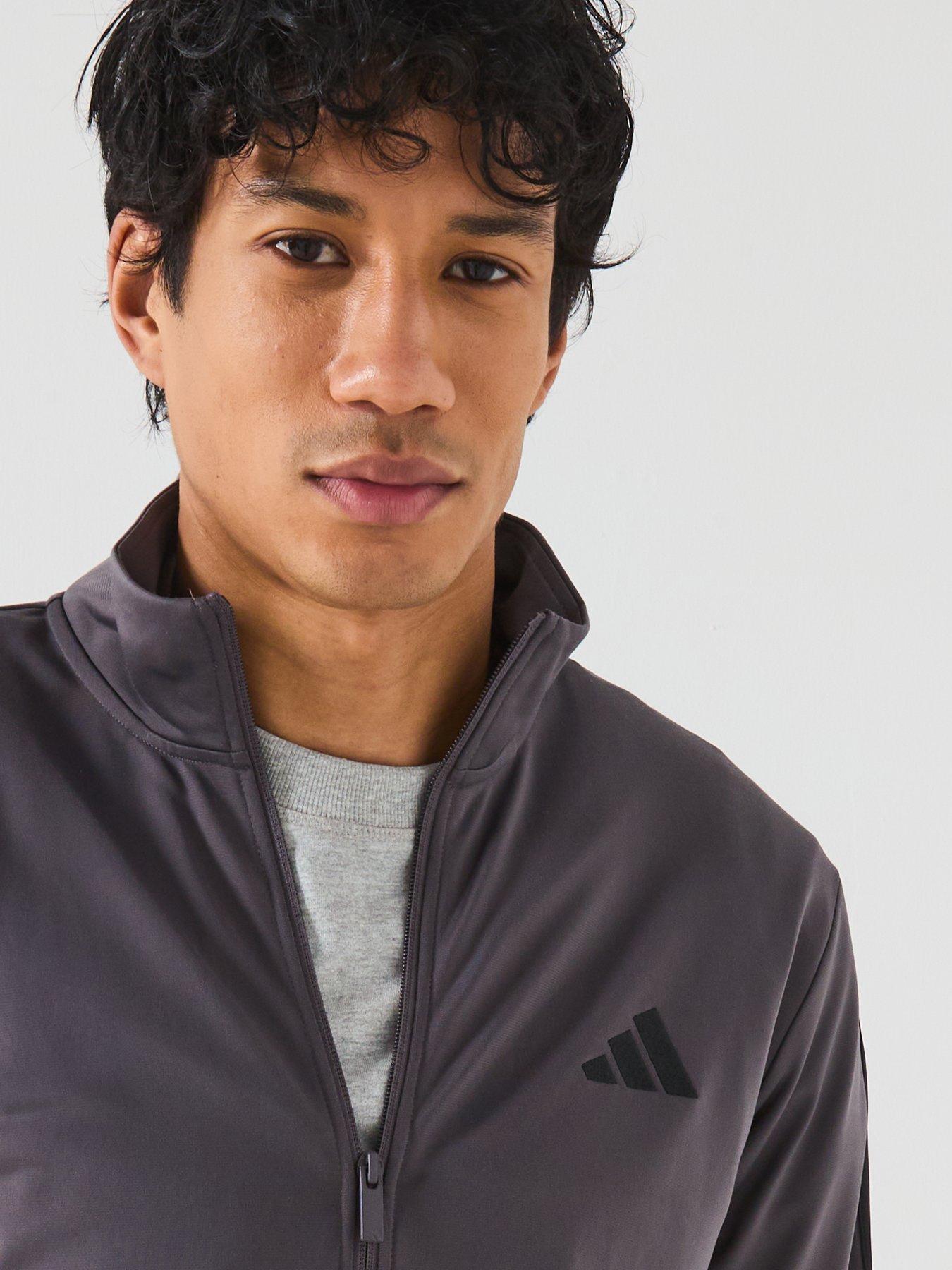 Image 4 of 6 of adidas Sportswear Mens Sportswear Basic 3-stripe Tricot Tracksuit - Dark Grey