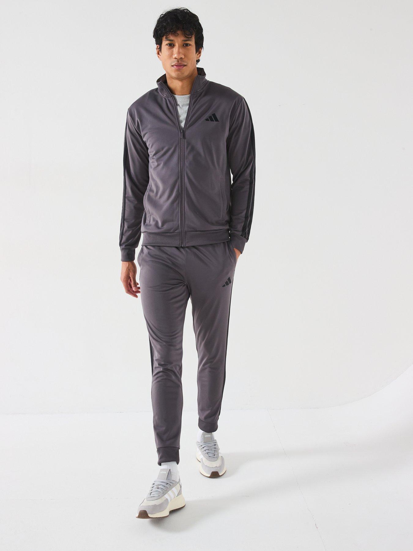 Image 5 of 6 of adidas Sportswear Mens Sportswear Basic 3-stripe Tricot Tracksuit - Dark Grey