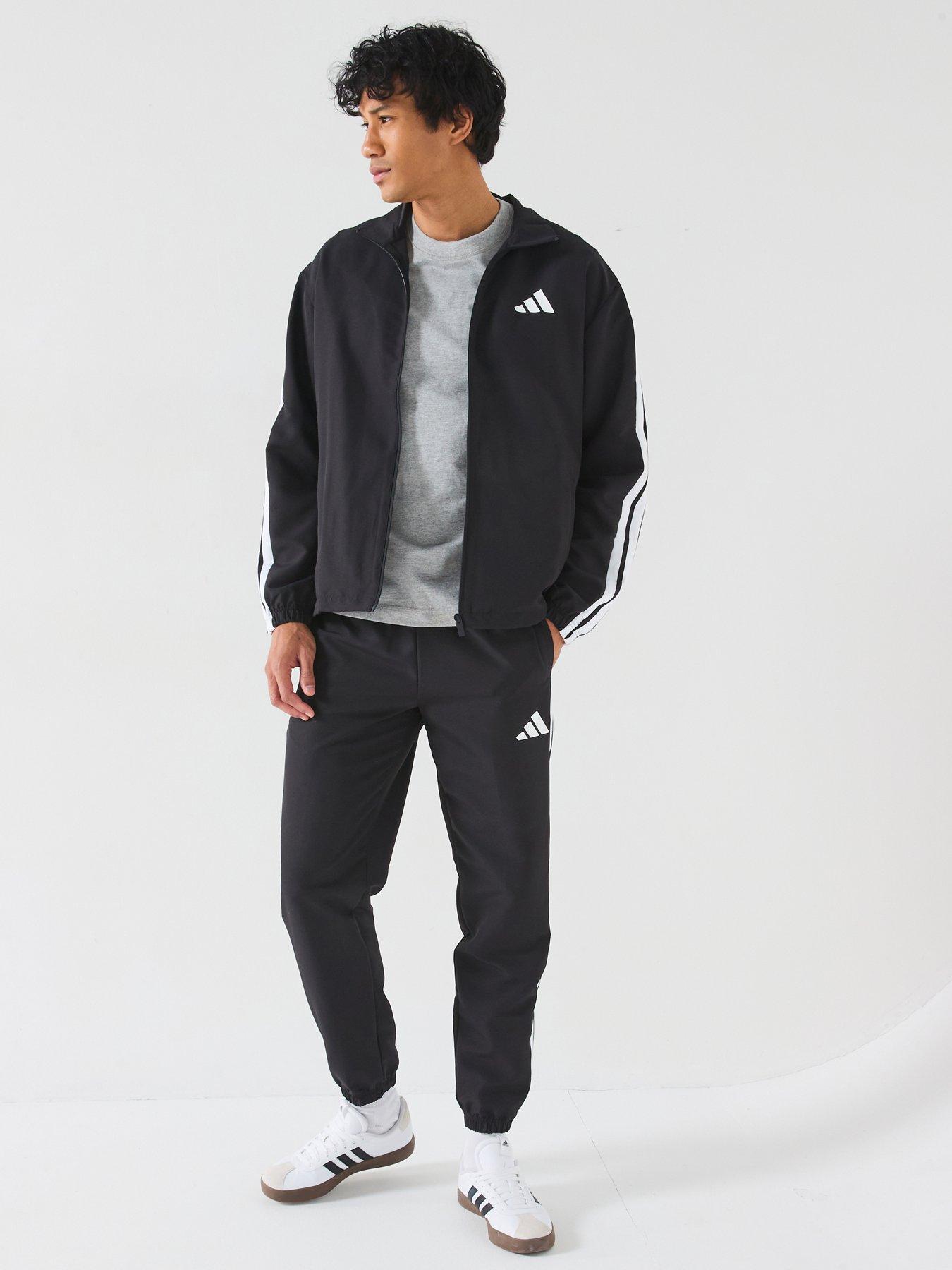 adidas Sportswear Men's Sportswear Basic 3 Stripes Woven Tracksuit - Black
