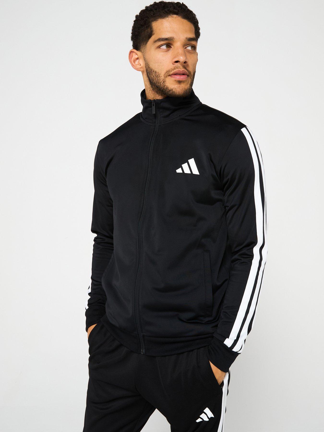adidas Sportswear Men's Sportswear Basic 3 Stripes Tricot Tracksuit - Black