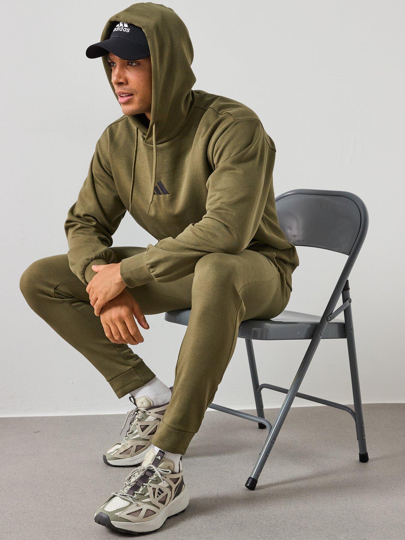 Image 4 of 6 of adidas Sportswear Men's Essentials Feelcozy Fleece Hoodie - Green