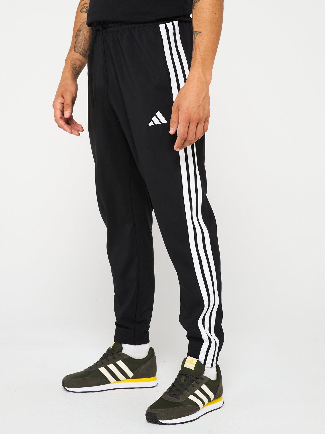 undefined Men's Essential 3-stripe Woven Pant - Black