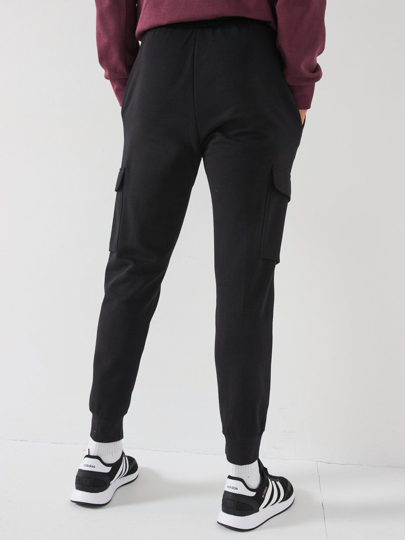 Image 2 of 6 of adidas Sportswear Mens Essentials Feelcozy Fleece Cargo Joggers - Black