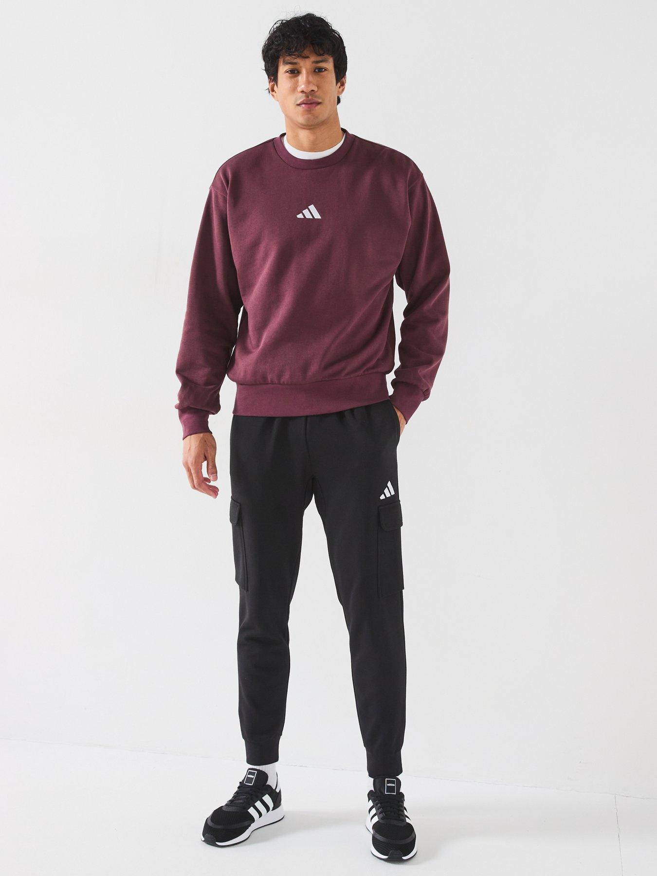 Image 3 of 6 of adidas Sportswear Mens Essentials Feelcozy Fleece Cargo Joggers - Black