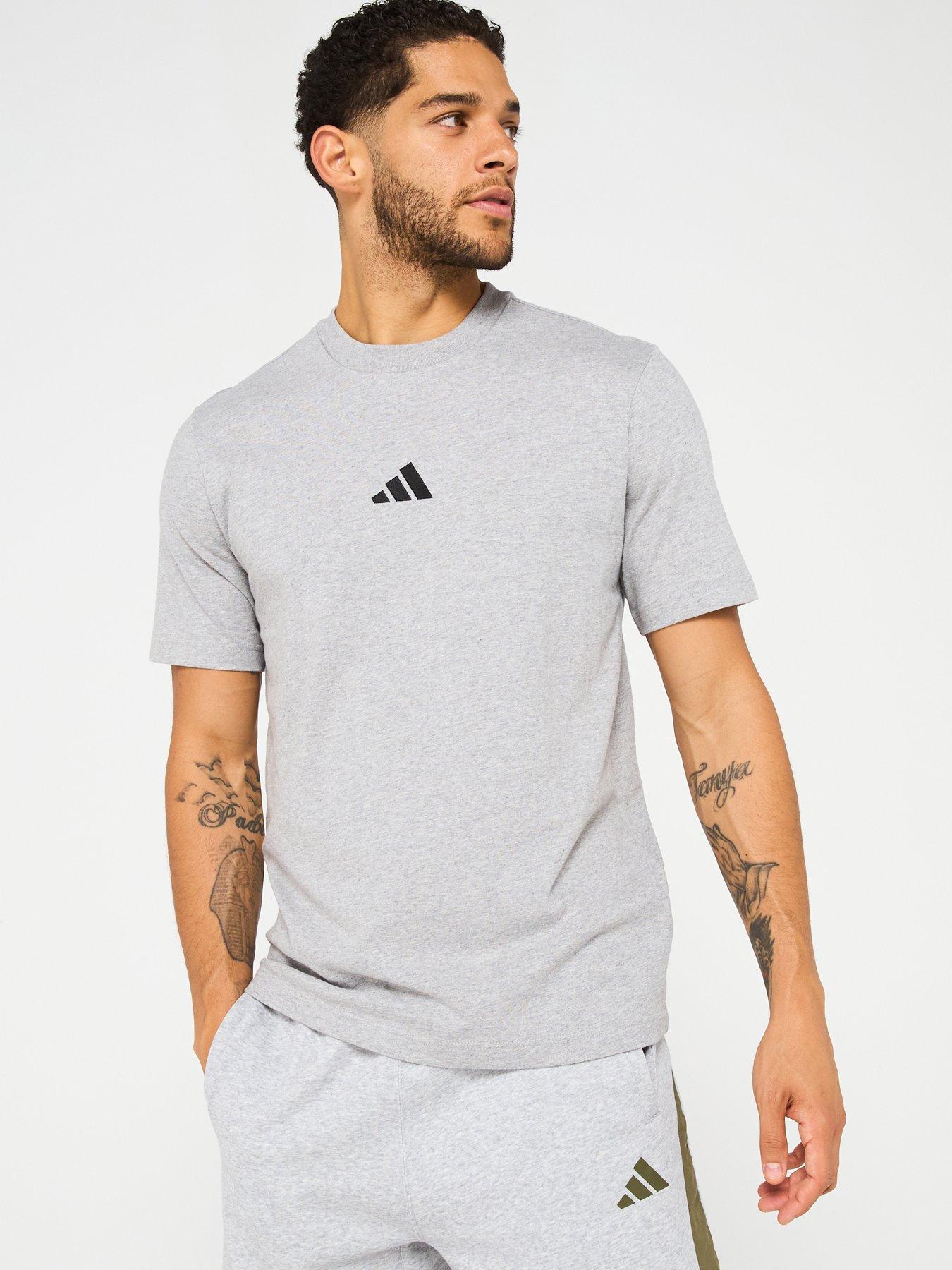 undefined Mens Essentials Small Logo Single T-Shirt - Grey