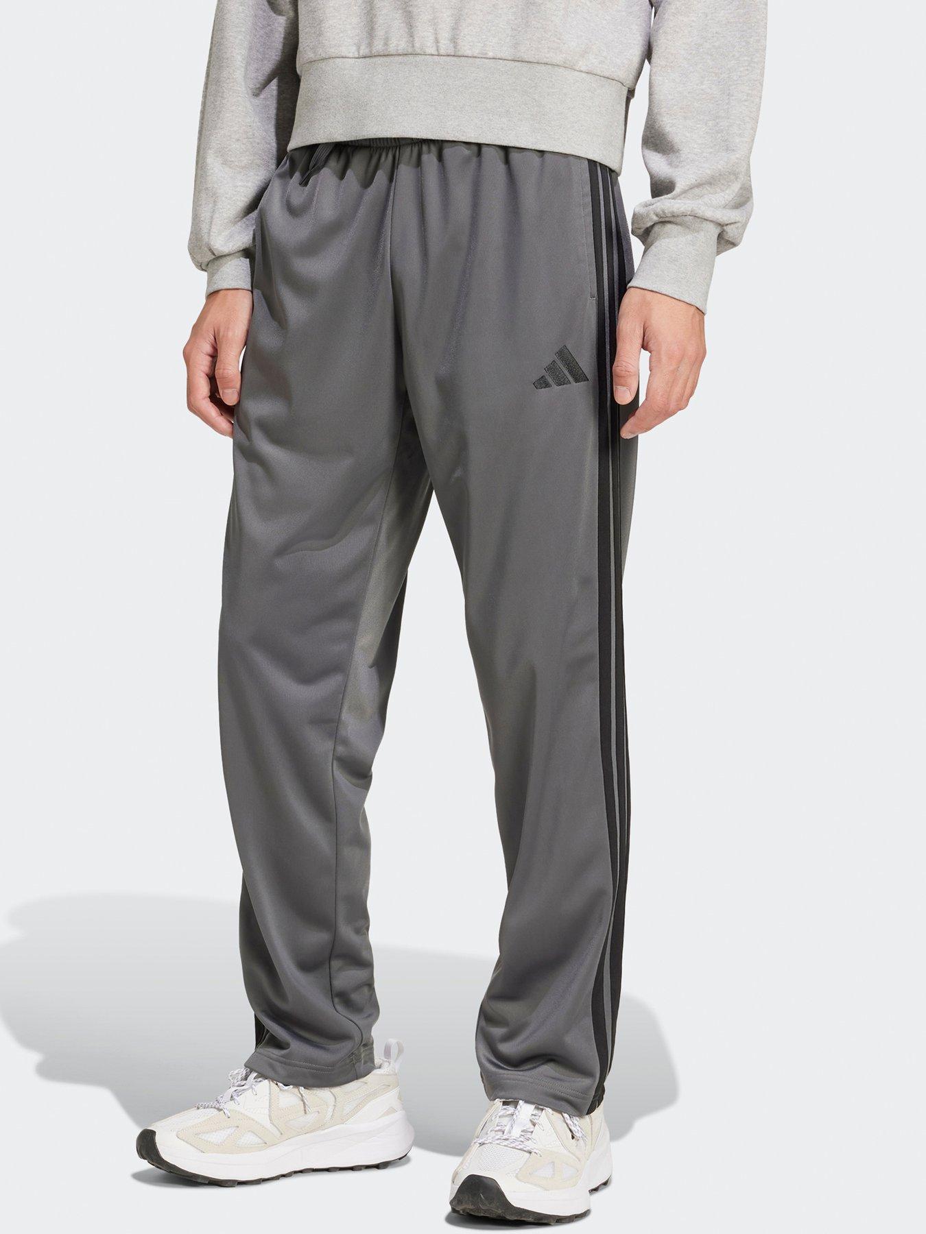 undefined Mens 3-stripe Tricot Tracksuit Bottoms - Dark Grey
