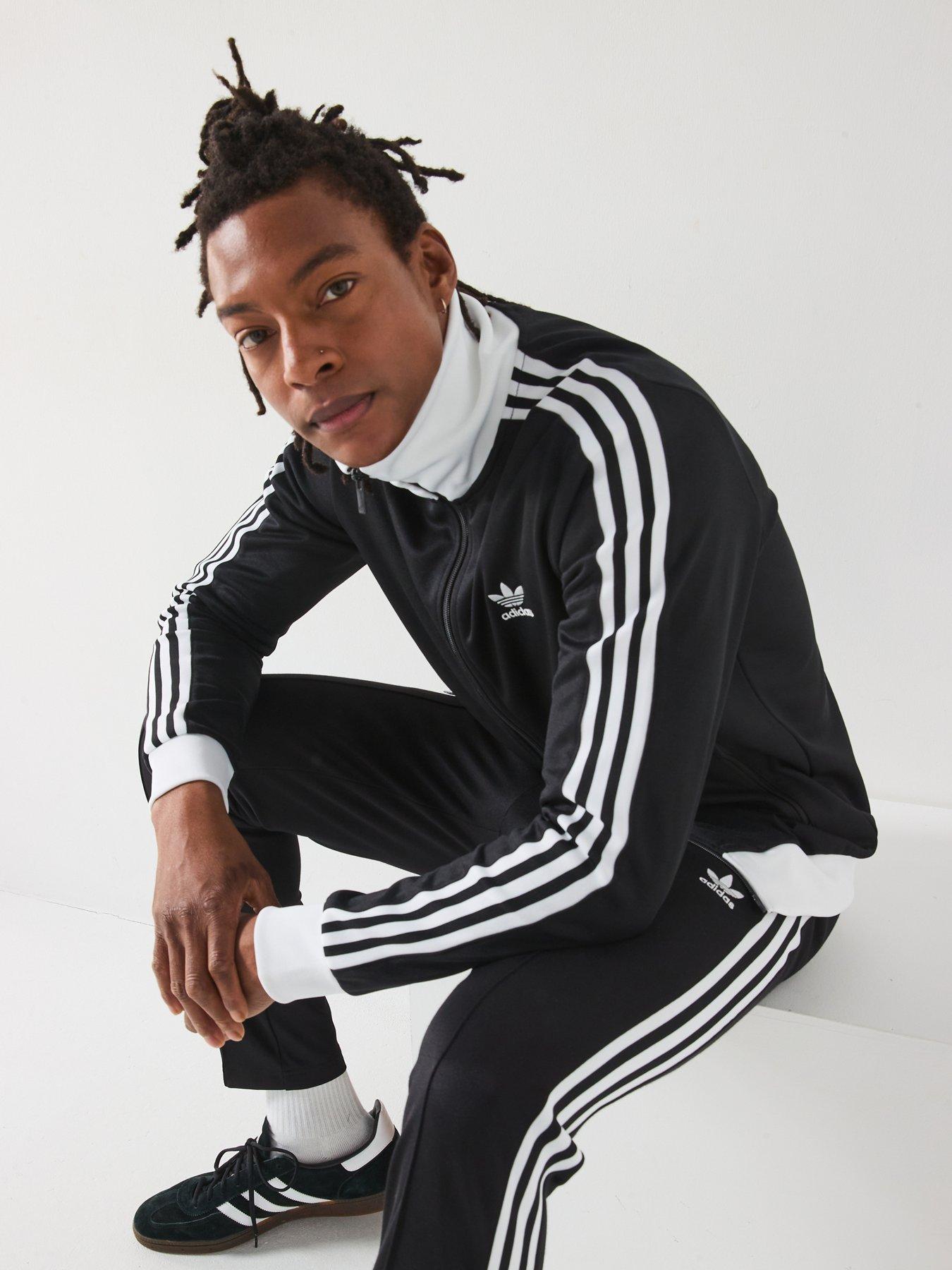 Image 5 of 6 of adidas Originals Mens Adicolor Beckenbauer Classic Track Pants - Black/White