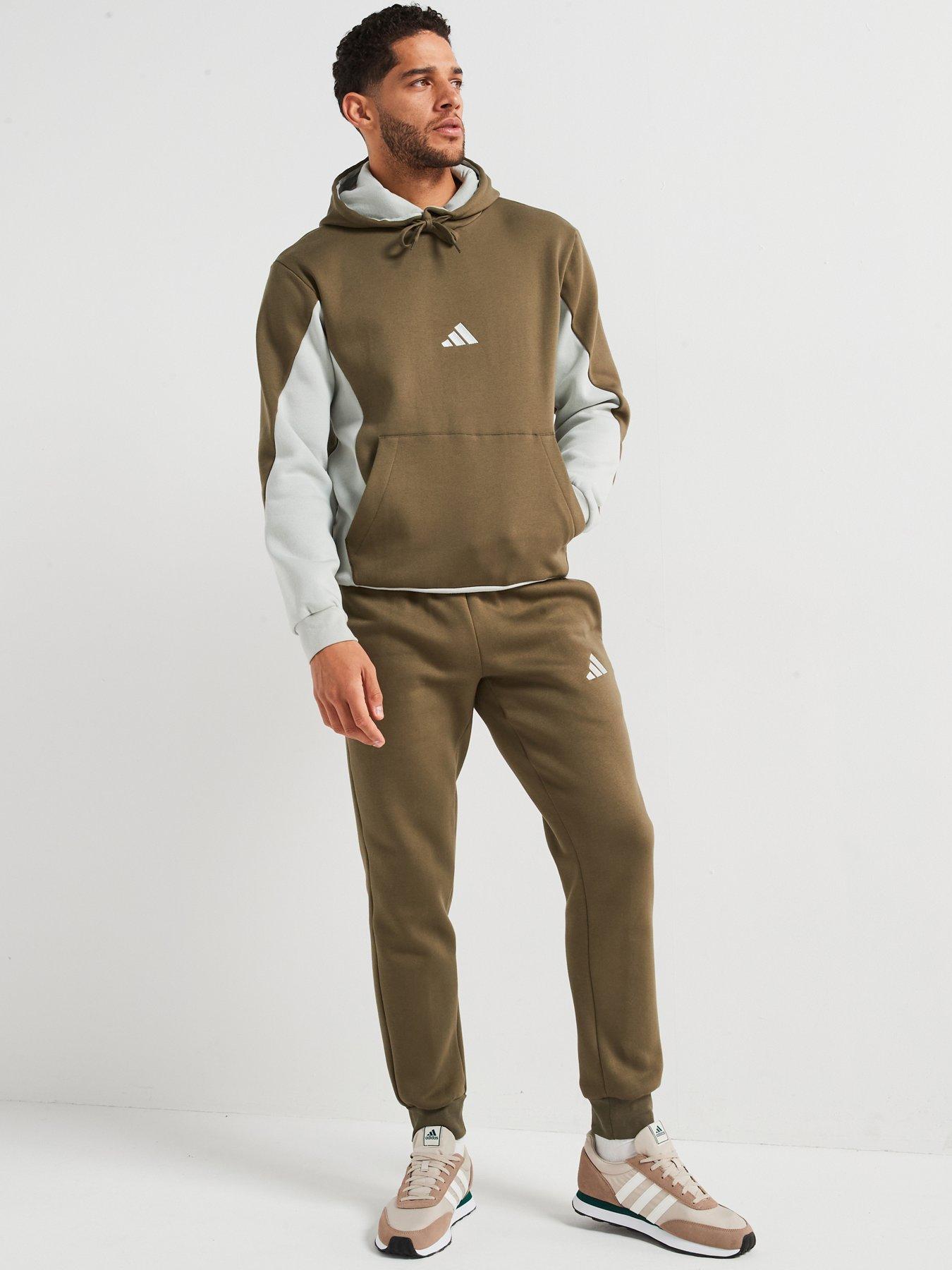undefined Mens Sportswear Fleece Colorblock Hooded Tracksuit - Green