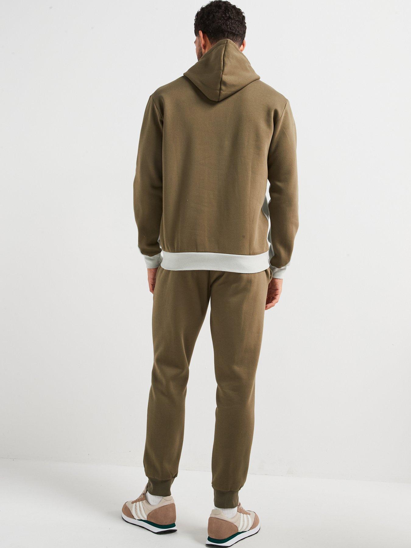 Image 2 of 5 of adidas Sportswear Mens Sportswear Fleece Colorblock Hooded Tracksuit - Green
