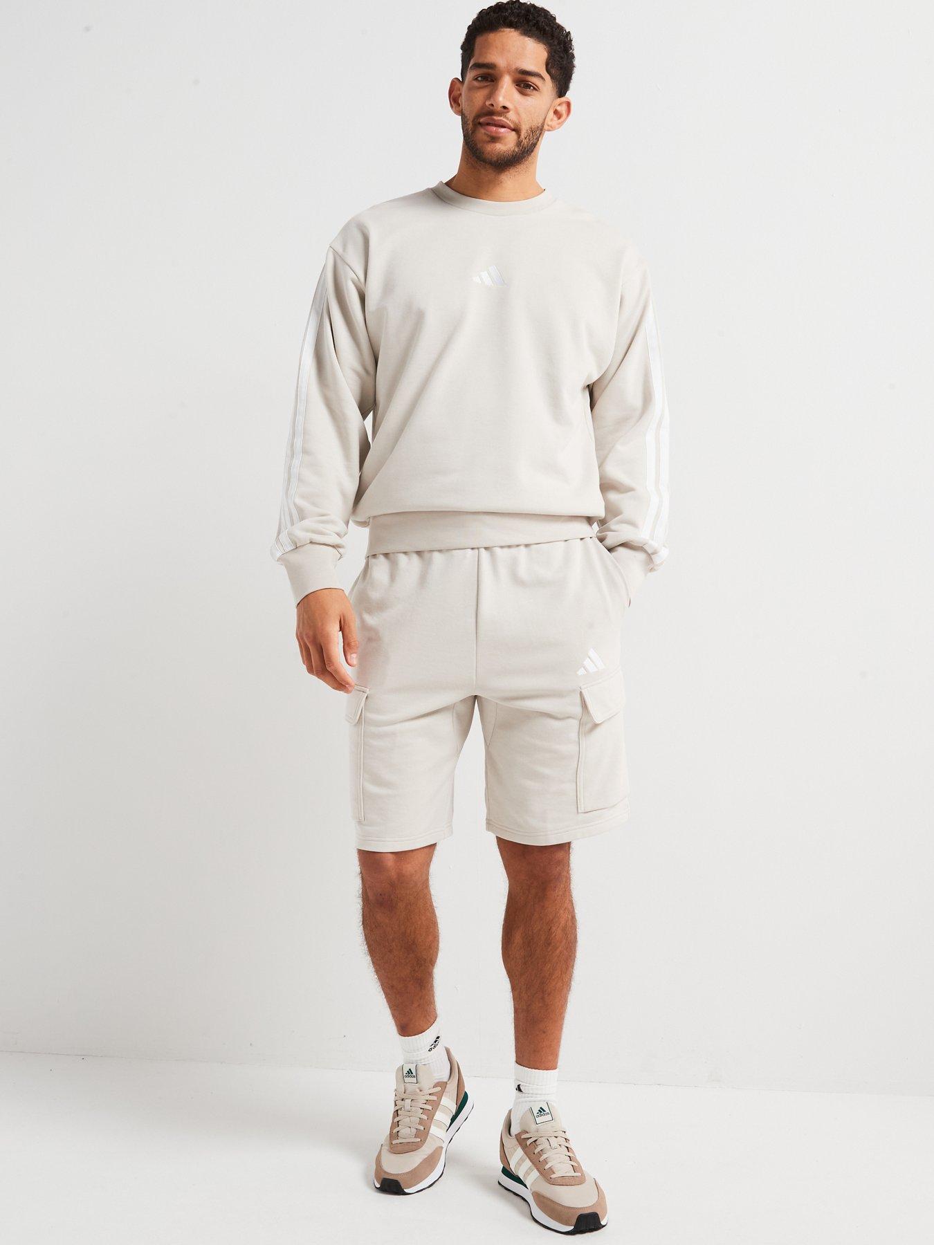 Image 3 of 6 of adidas Sportswear Mens Essentials 3-Stripe French Terry Sweatshirt - Grey
