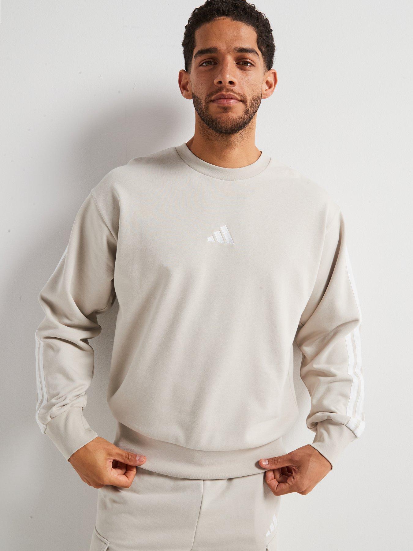 Image 5 of 6 of adidas Sportswear Mens Essentials 3-Stripe French Terry Sweatshirt - Grey