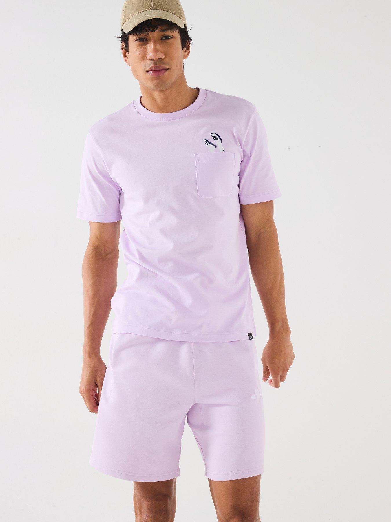 undefined Men's Lounge Slides Graphic Pocket T-Shirt - Ice Lavender
