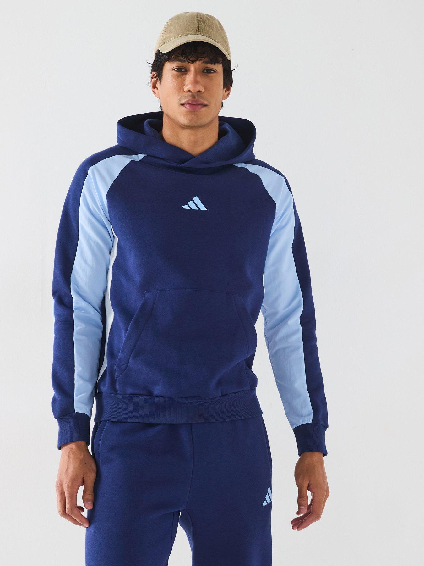 undefined Mens Seasonal Essentials Colourblock Hoodie - Blue