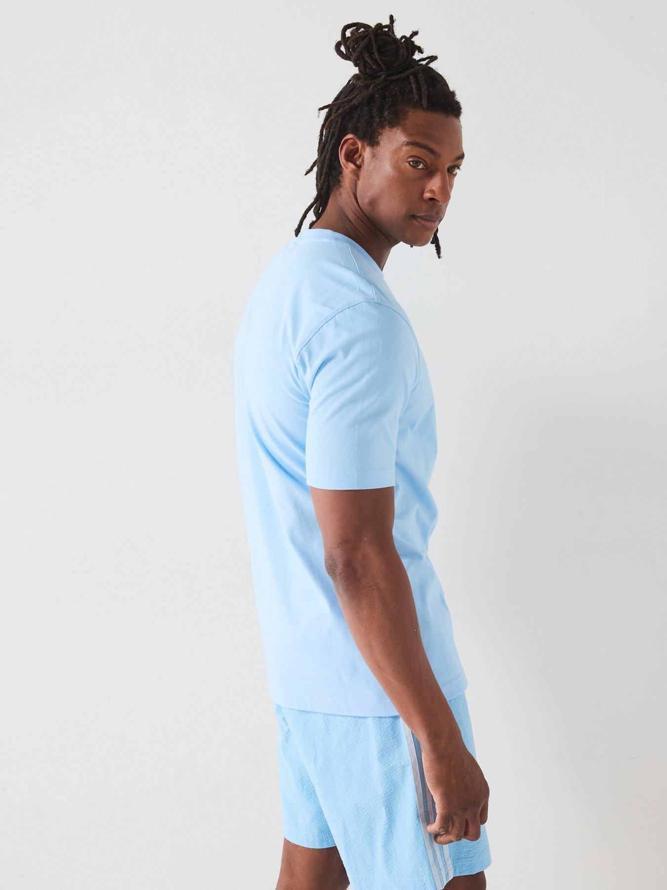 Image 4 of 6 of adidas Originals Men's Trefoil Essentials T-Shirt - Clear Sky