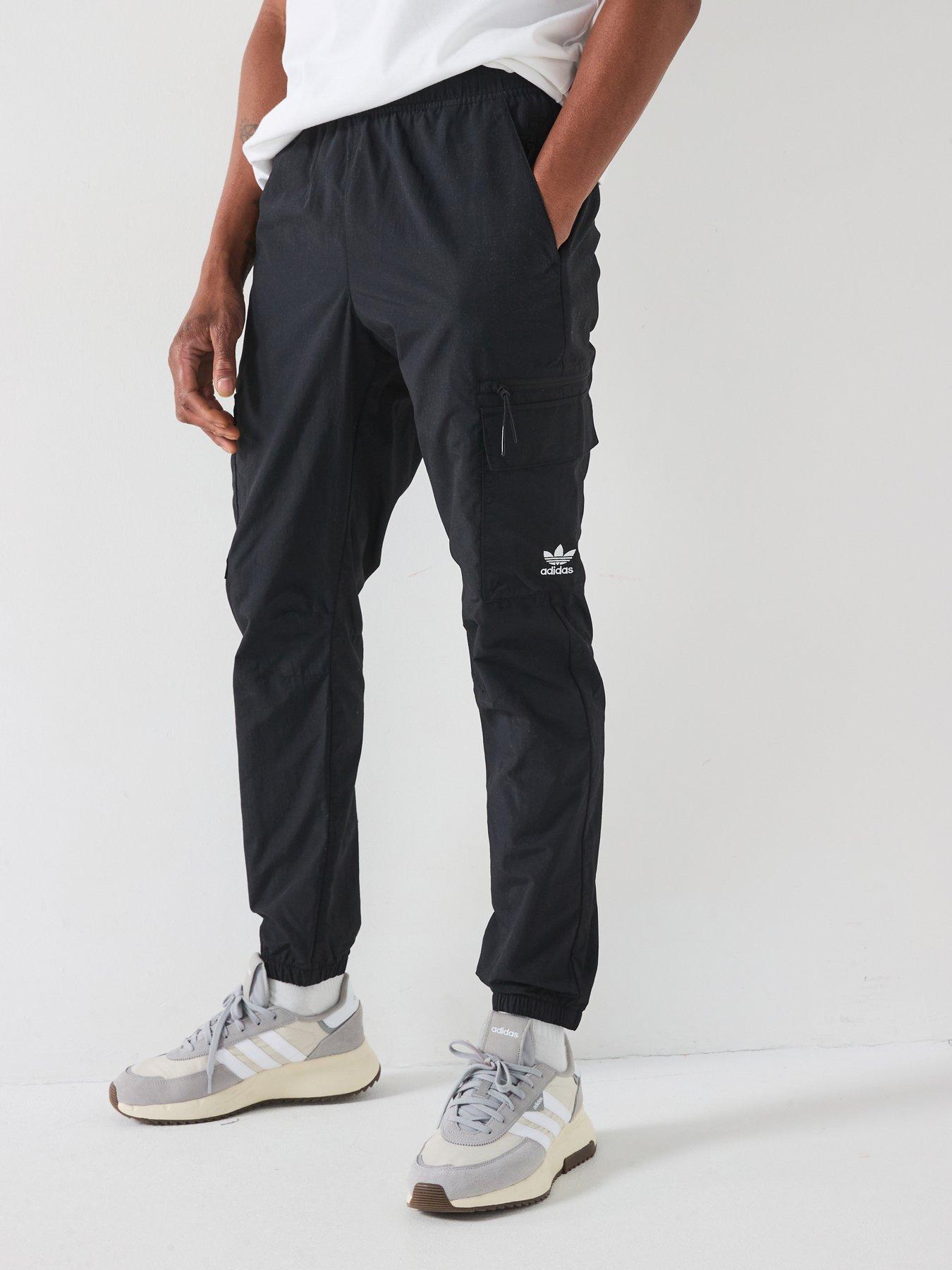 undefined Mens Trefoil Essentials Woven Cargo Pant - Black