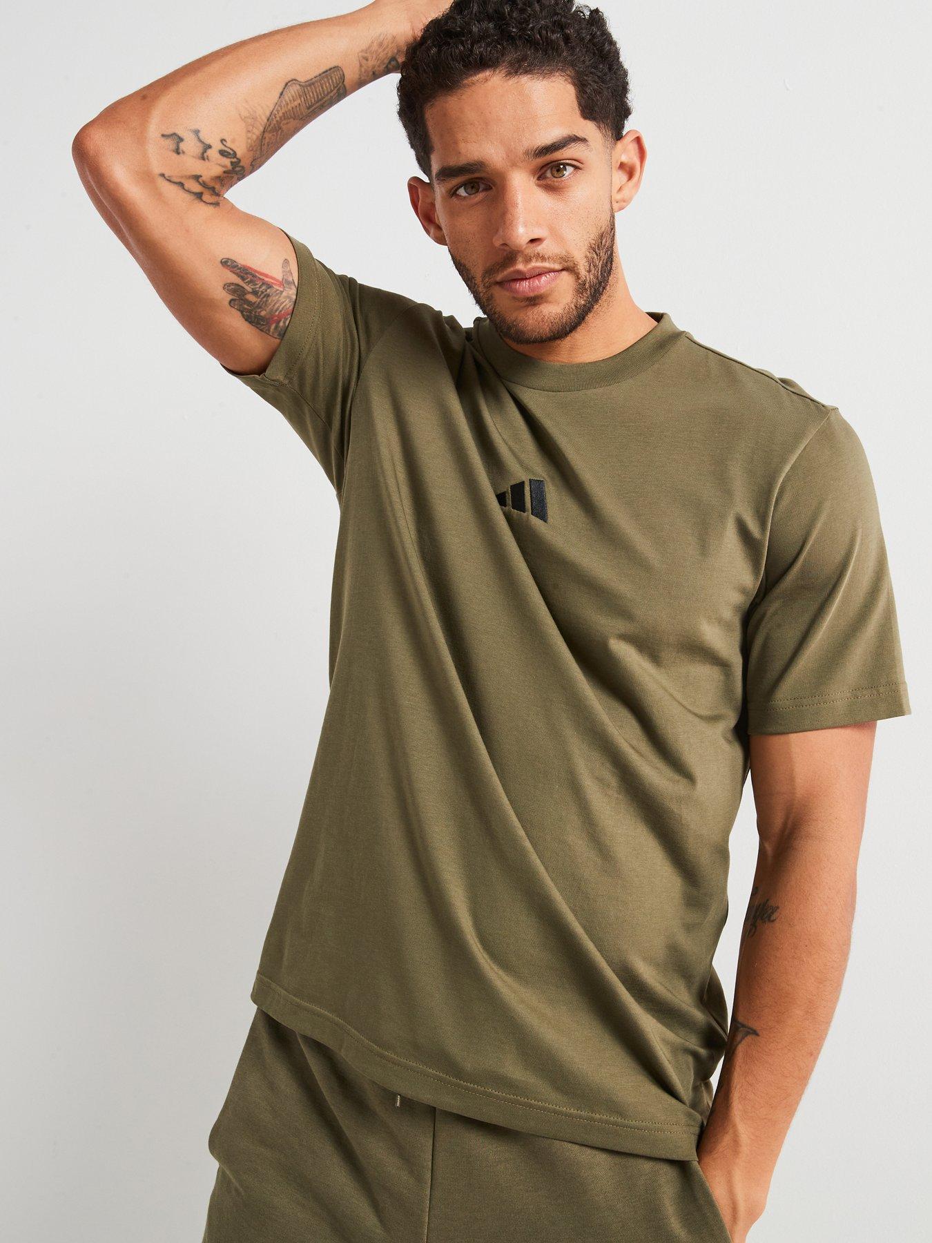 adidas Sportswear: Men's Essentials Small Logo Single Jersey Tee - Green