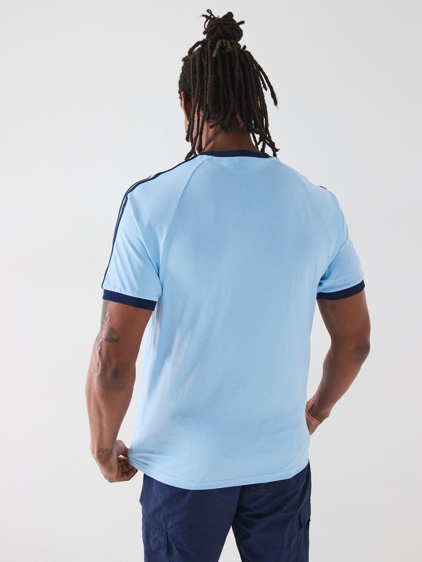 Image 2 of 6 of adidas Originals Men's Adicolor 3-Stripe T-Shirt - Clear Sky