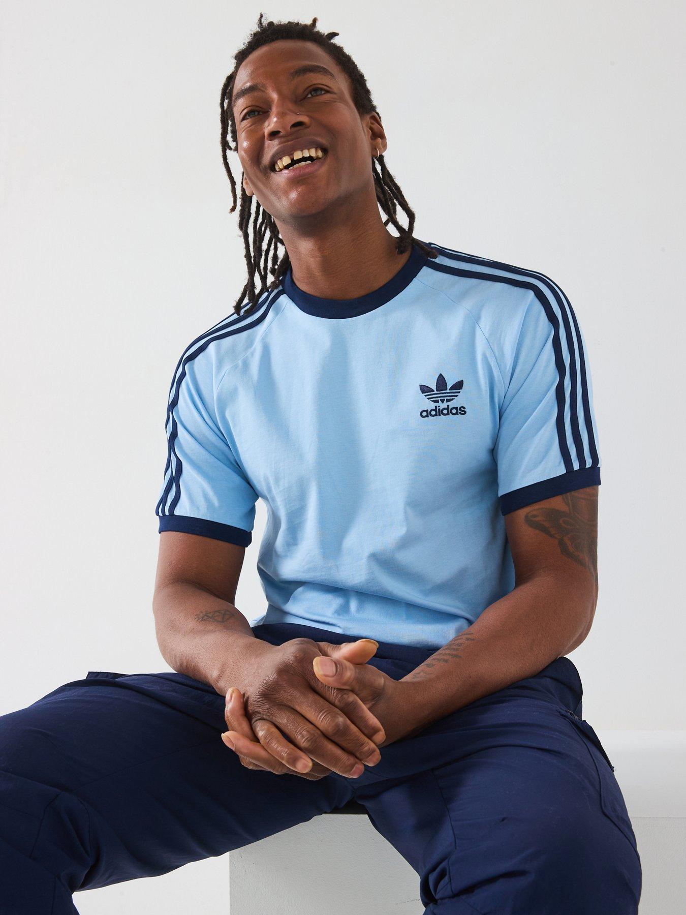 Image 6 of 6 of adidas Originals Men's Adicolor 3-Stripe T-Shirt - Clear Sky