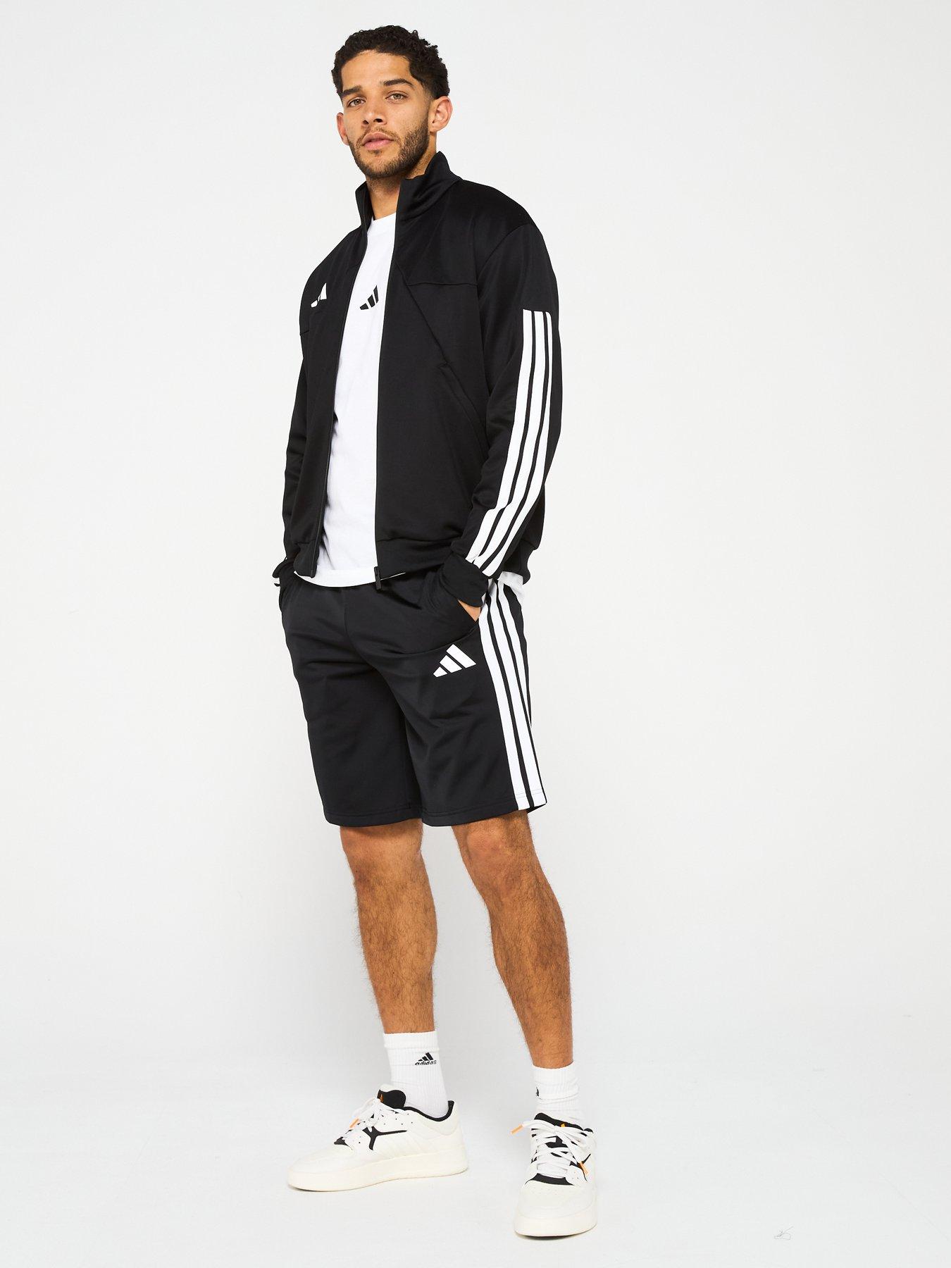 Image 3 of 4 of adidas Sportswear Men's 3-Stripe Tricot Regular Fit Shorts - Black