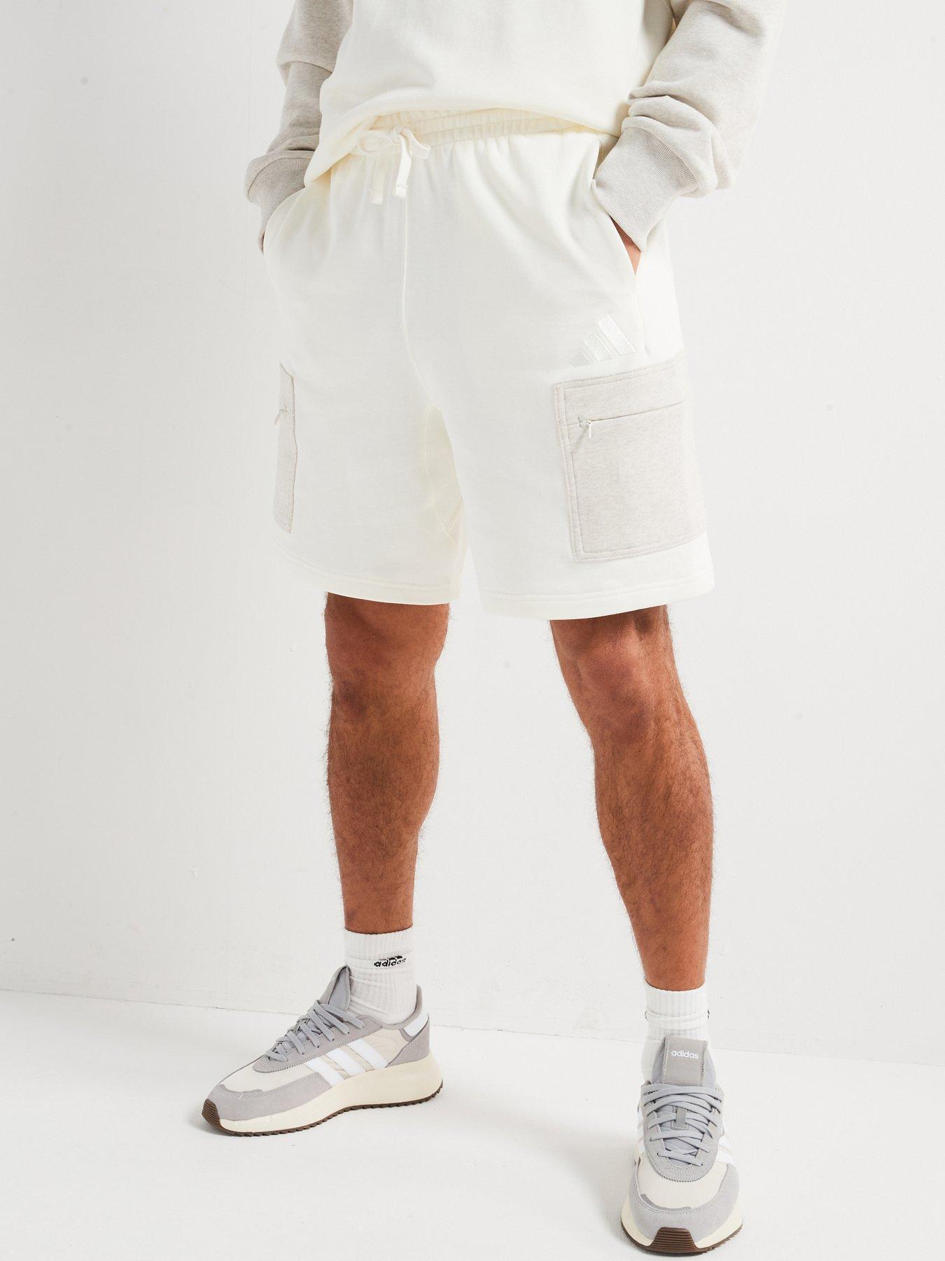undefined Mens All Szn French Terry Colorblock Shorts - White