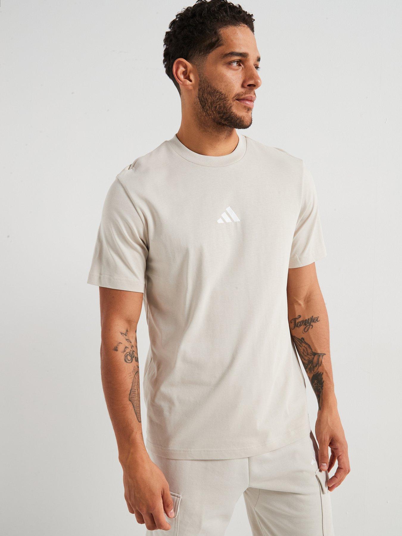 undefined Men's Essentials Small Logo Single Jersey Tee - Grey