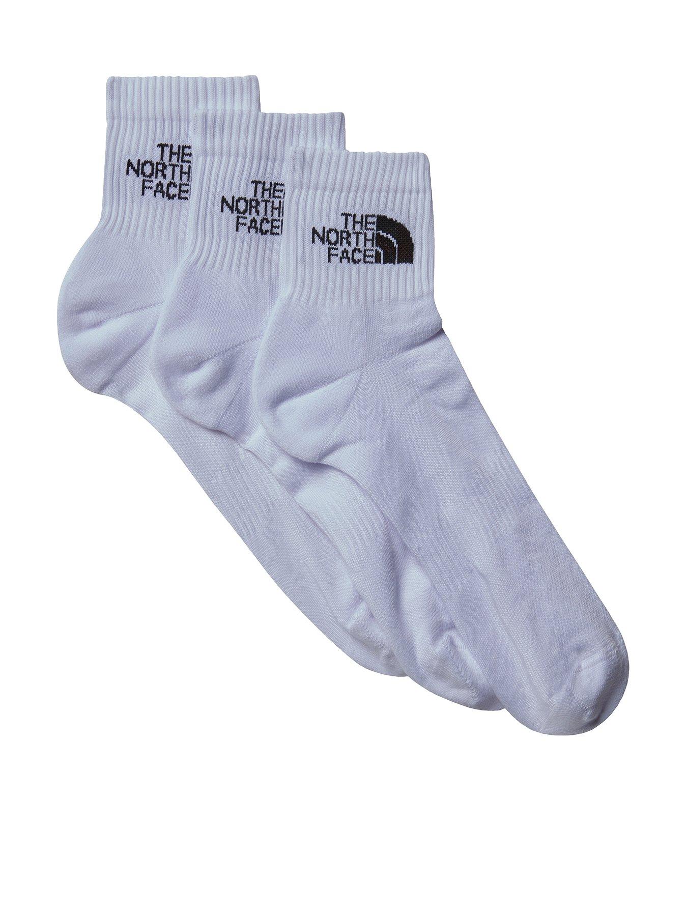 THE NORTH FACE Multi Sport Cush Quarter Sock 3 Pack, White, Size M, Men