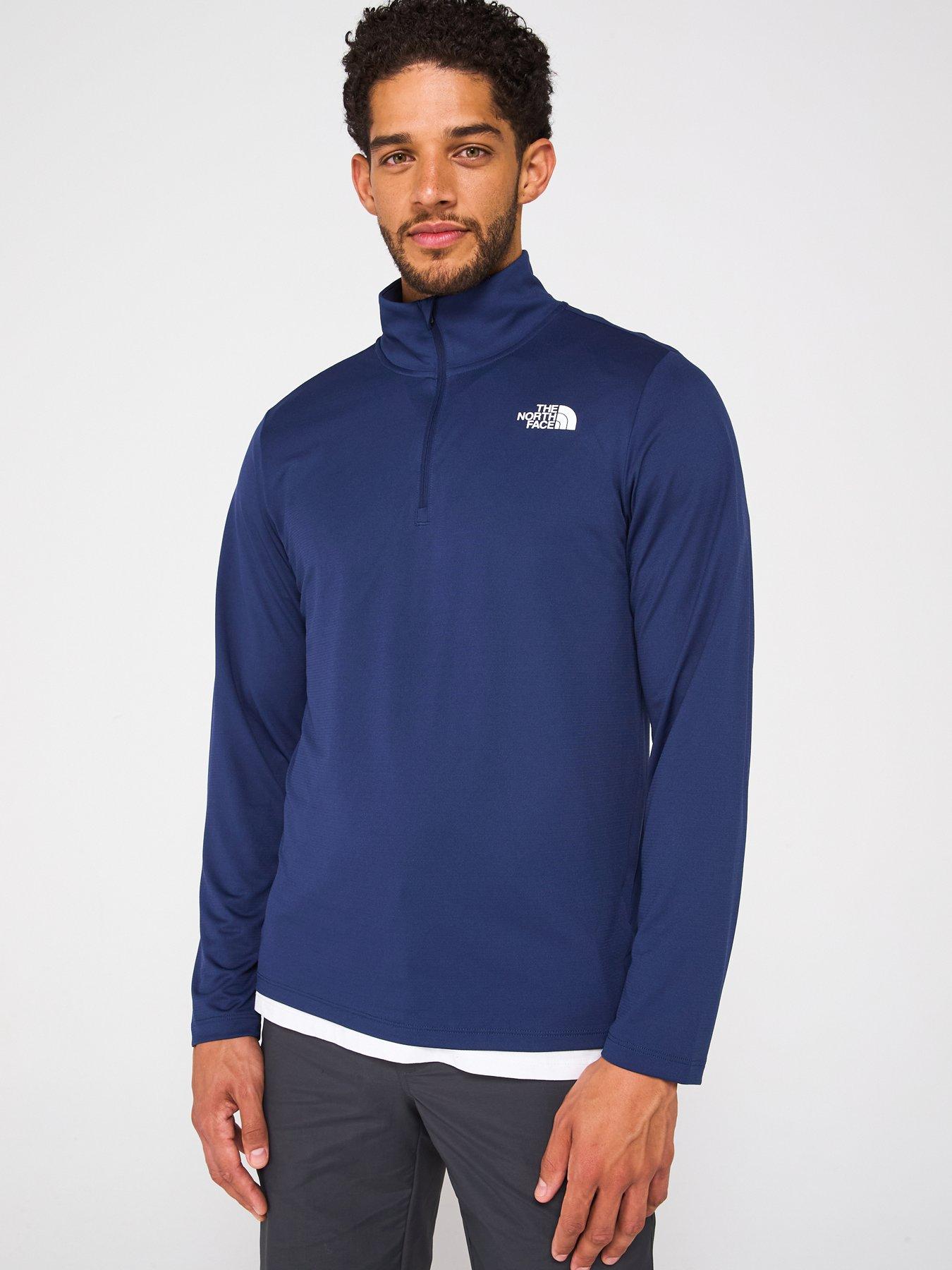 Image 1 of 6 of THE NORTH FACE Men's 24/7 Zip Long Sleeve Tee - Navy