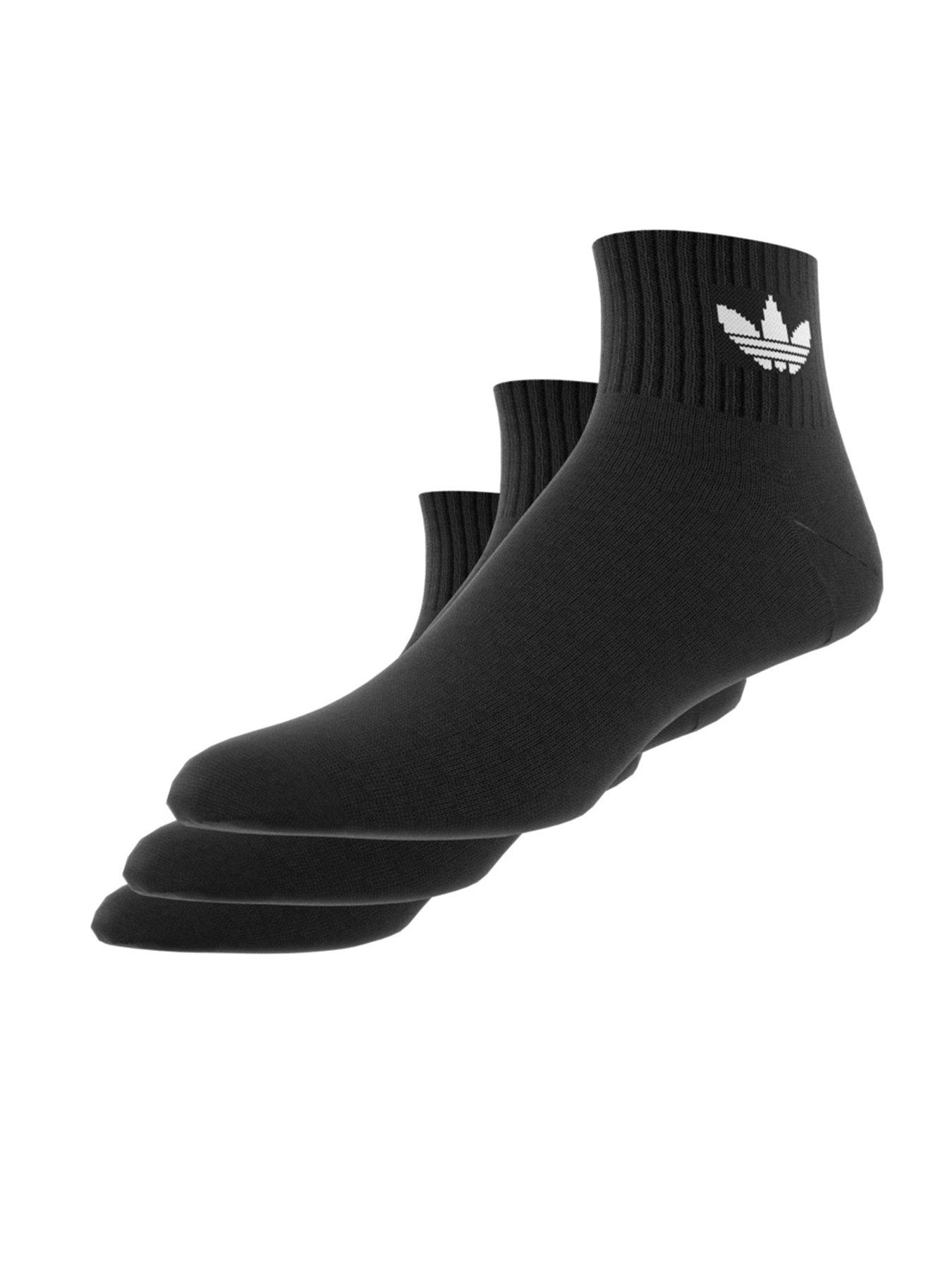Image 3 of 4 of adidas Originals Mens Mid Crew Socks 3 Pairs - Black