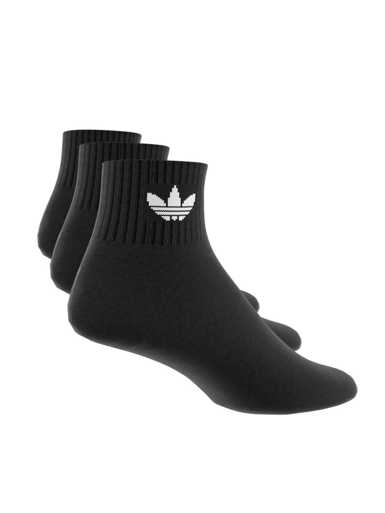 Image 4 of 4 of adidas Originals Mens Mid Crew Socks 3 Pairs - Black