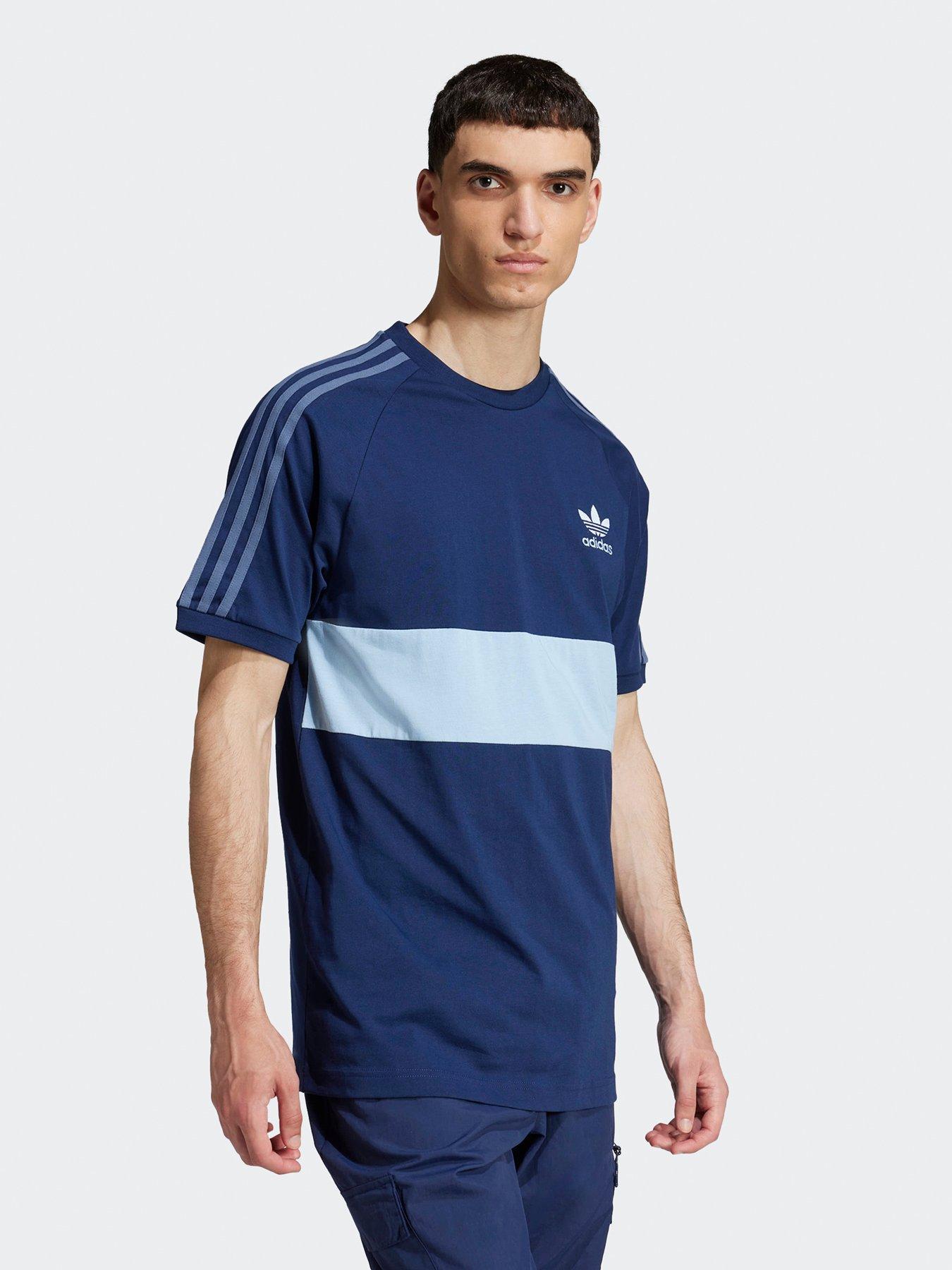 undefined Mens 3-stripe Panel T-shirt - Blue