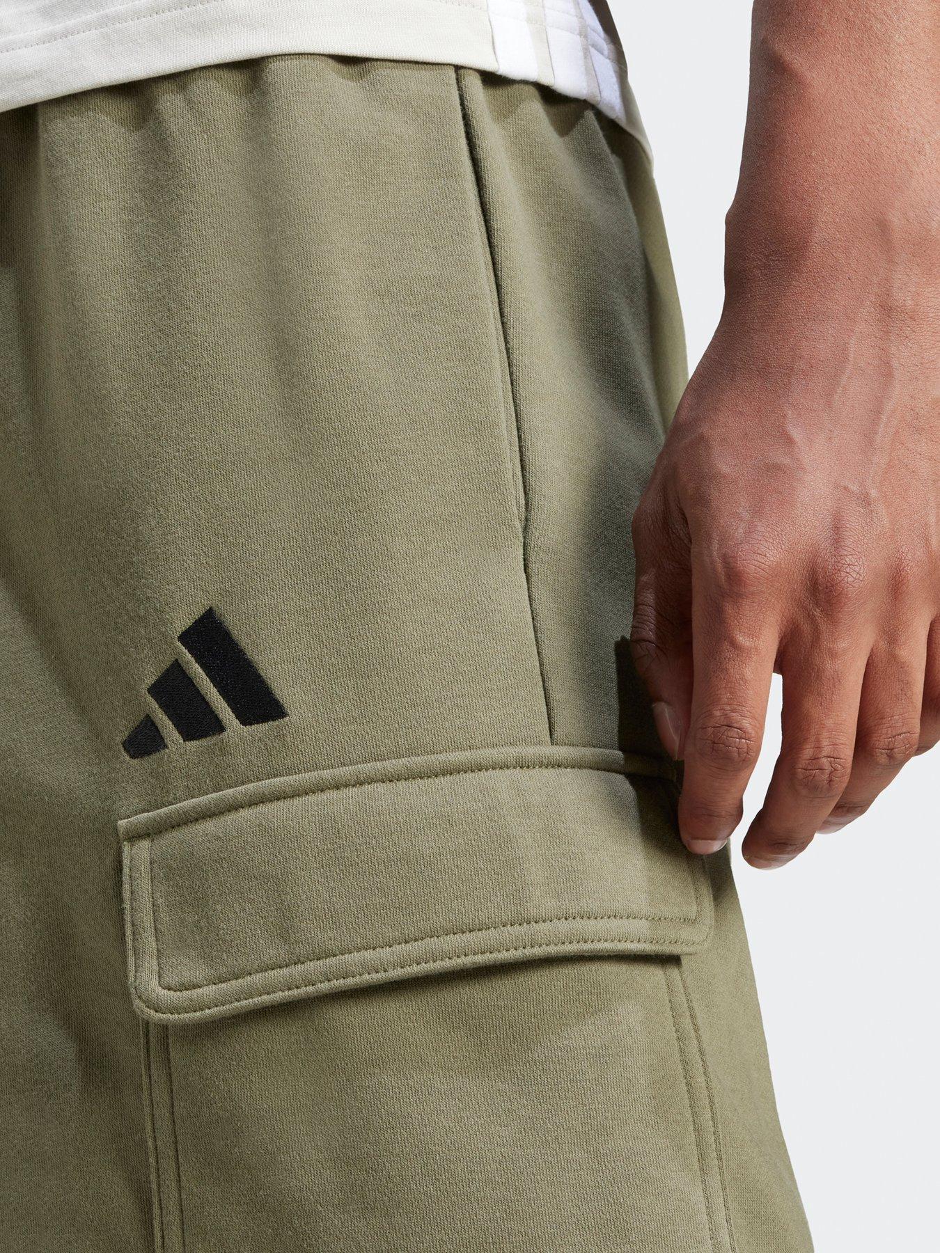 Image 4 of 5 of adidas Sportswear Men's Essentials Feelcozy French Terry Cargo Short - Green