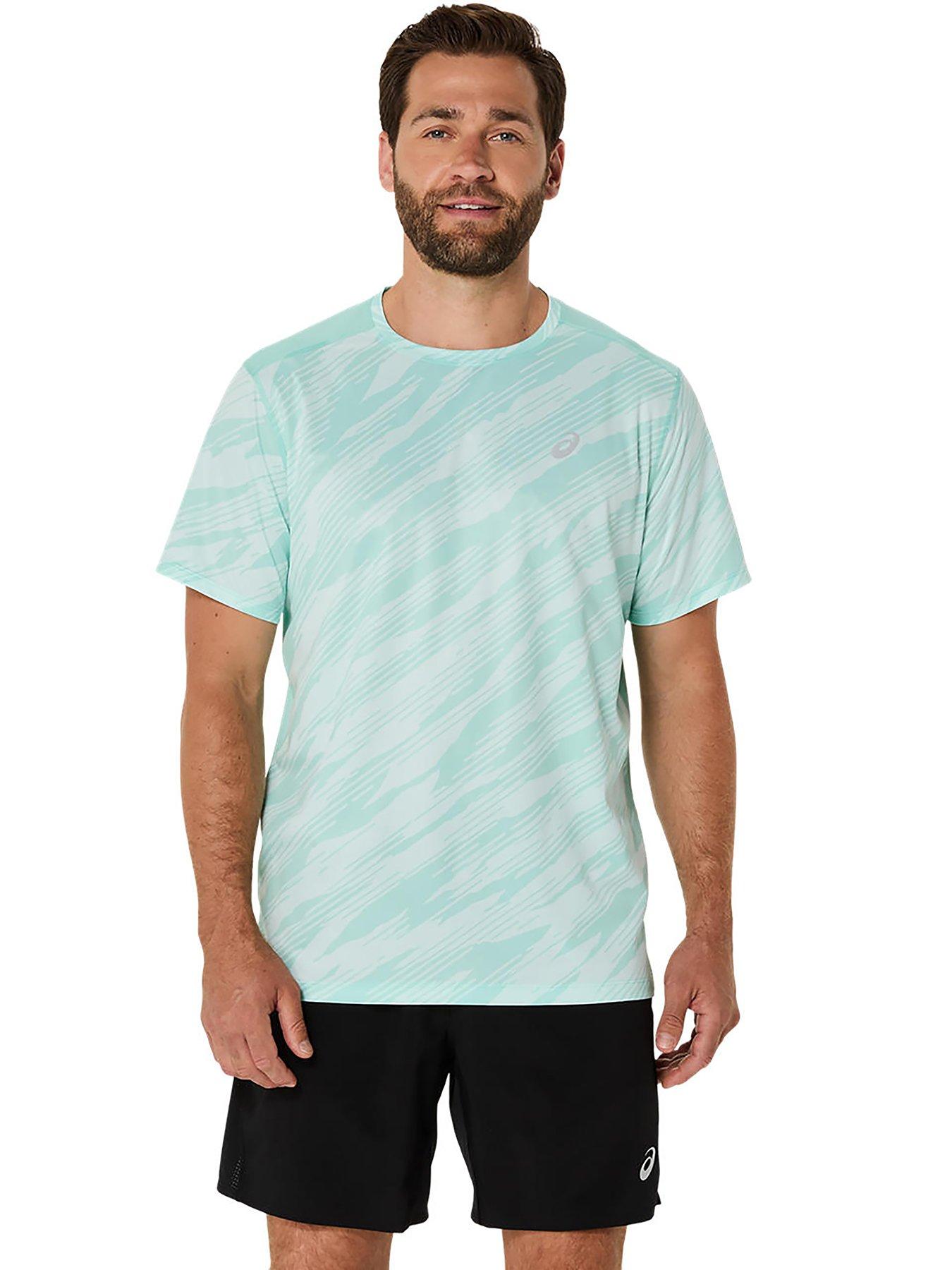 undefined Mens Running Core All Over Print T-Shirt - Green