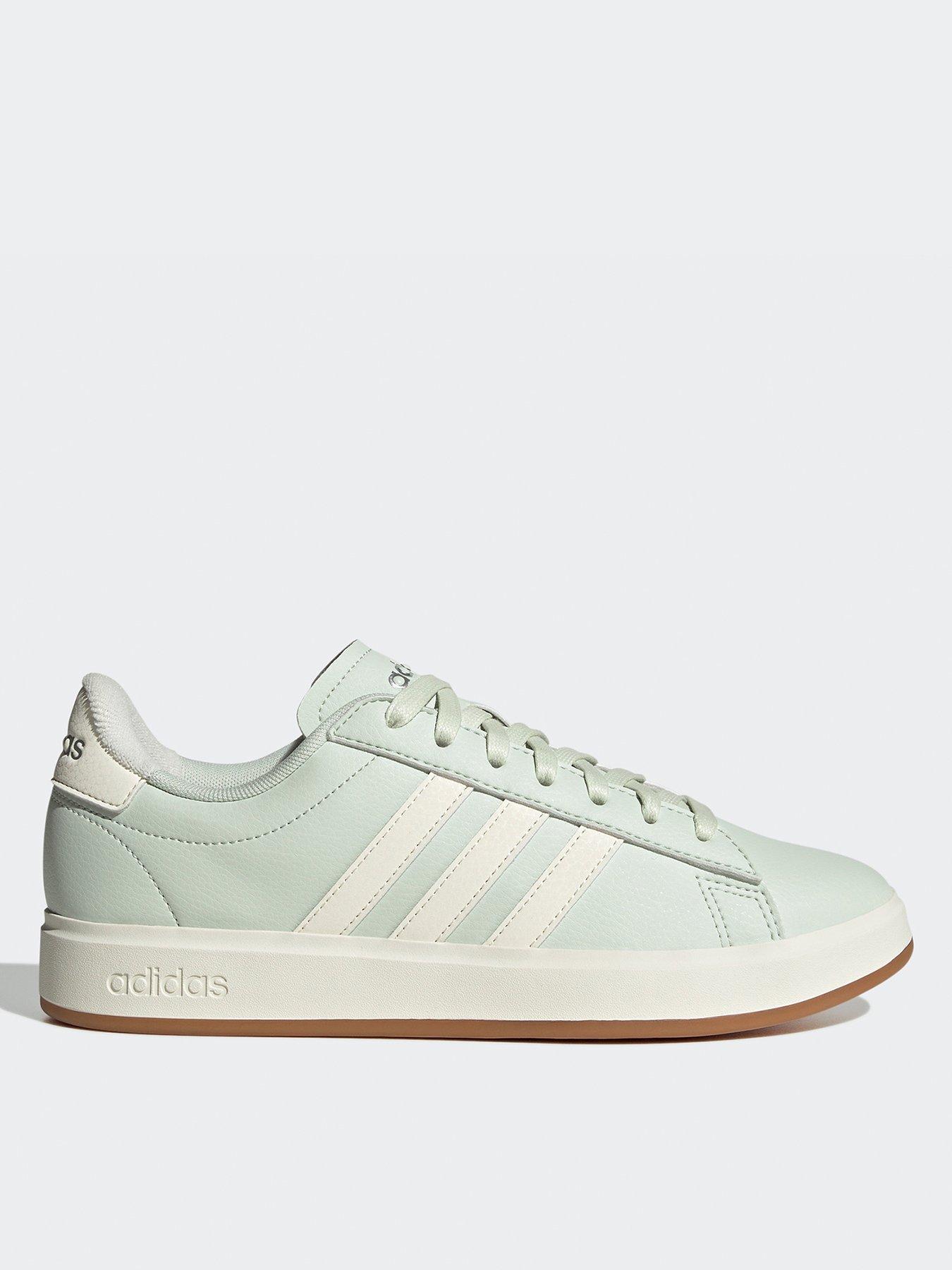 undefined Womens Grand Court 2.0 Trainers - Linen Green/Off White/Silver Metallic