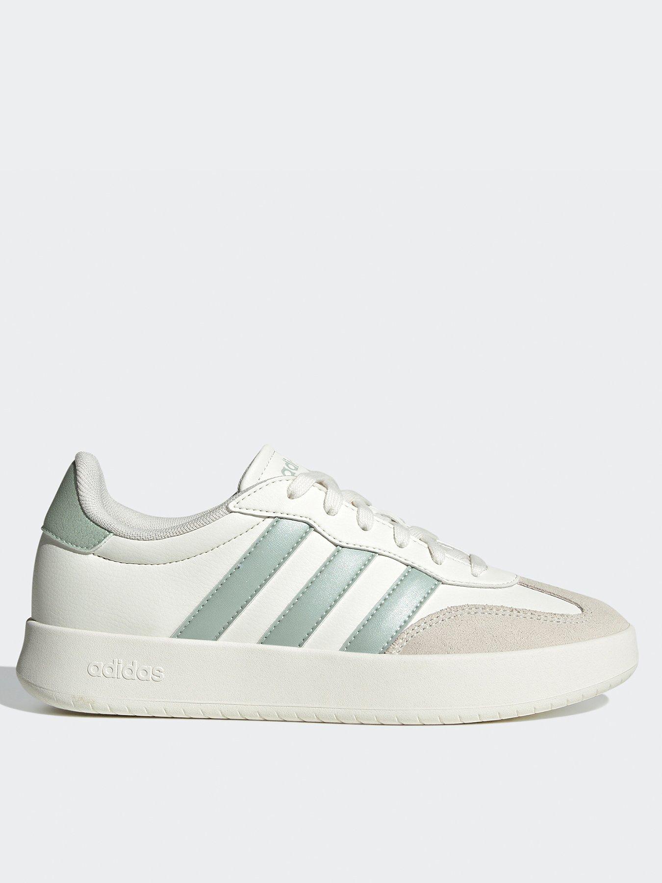 undefined Womens Barreda Trainers - Off White/Linen Green/Linen Green