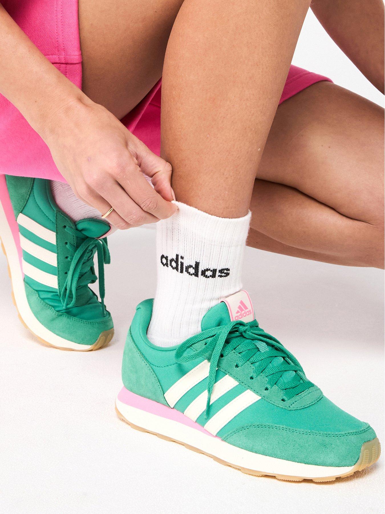undefined Womens Run 60S 30 Trainers - Semi Court Green/Off White/Bliss Pink