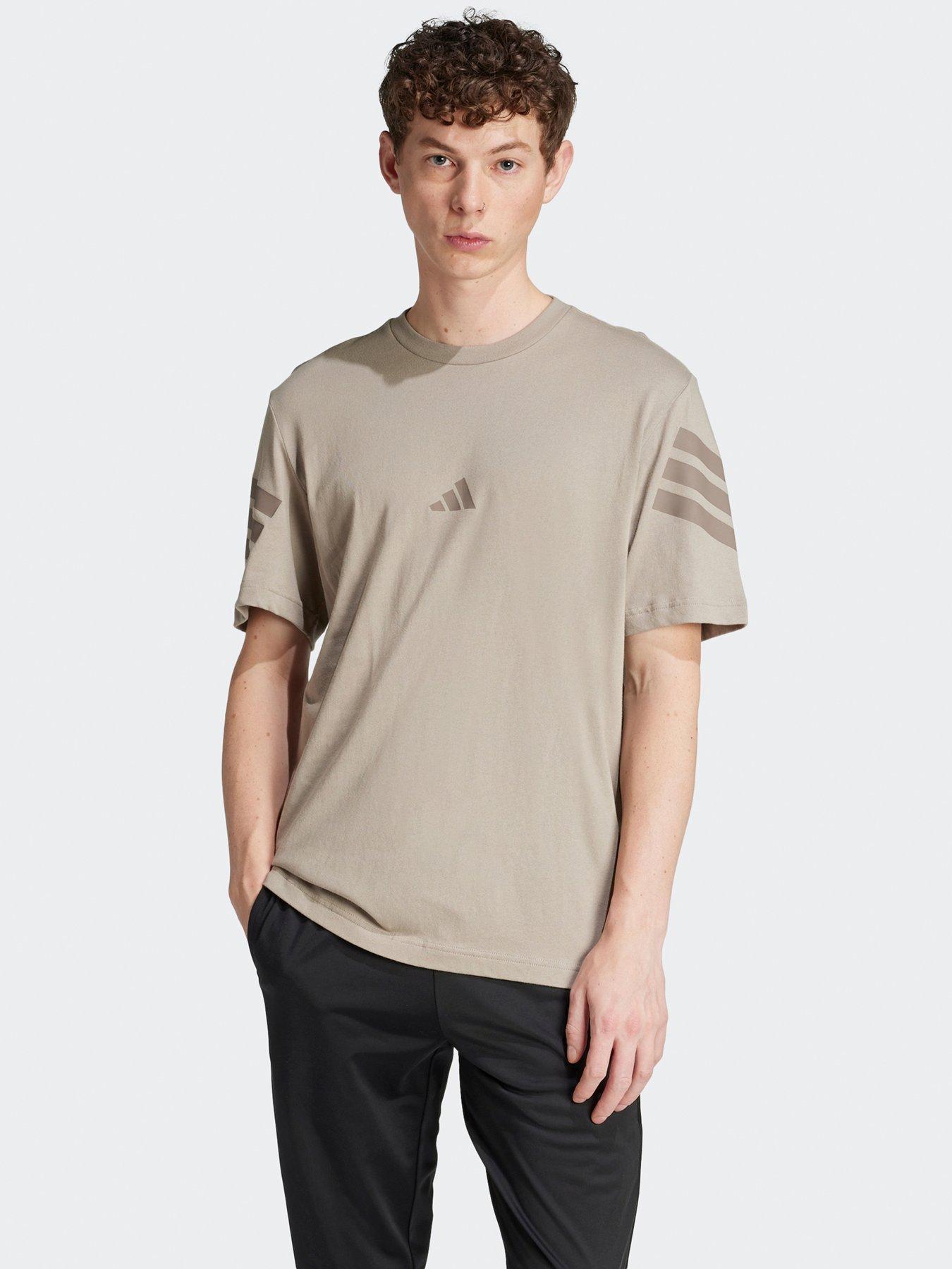 undefined Mens Future Icons 3-Stripe T-Shirt - Beige