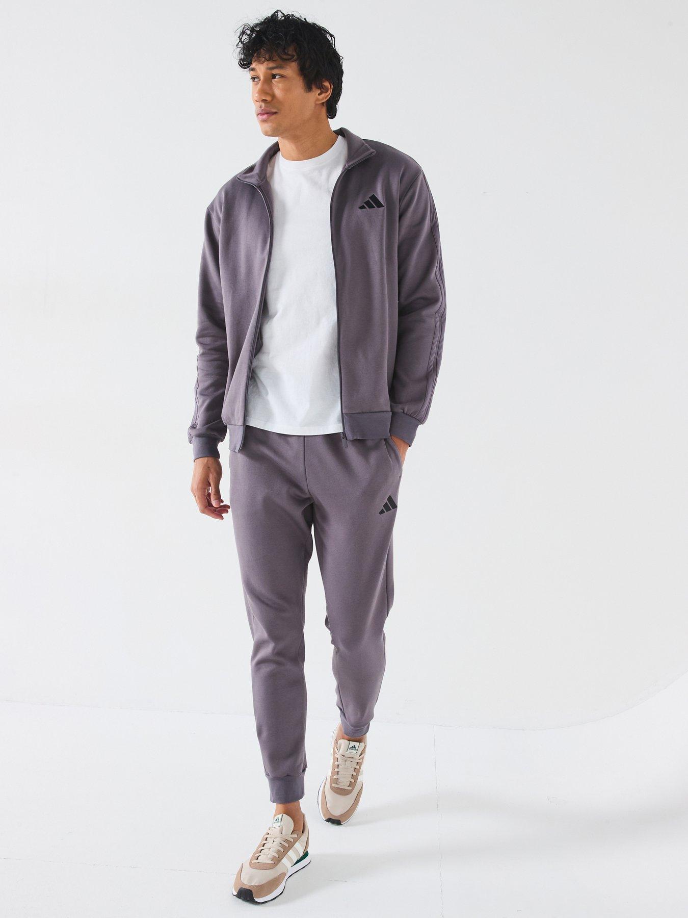 undefined Mens Sportswear Basic 3-stripe Fleece Tracksuit - Dark Grey