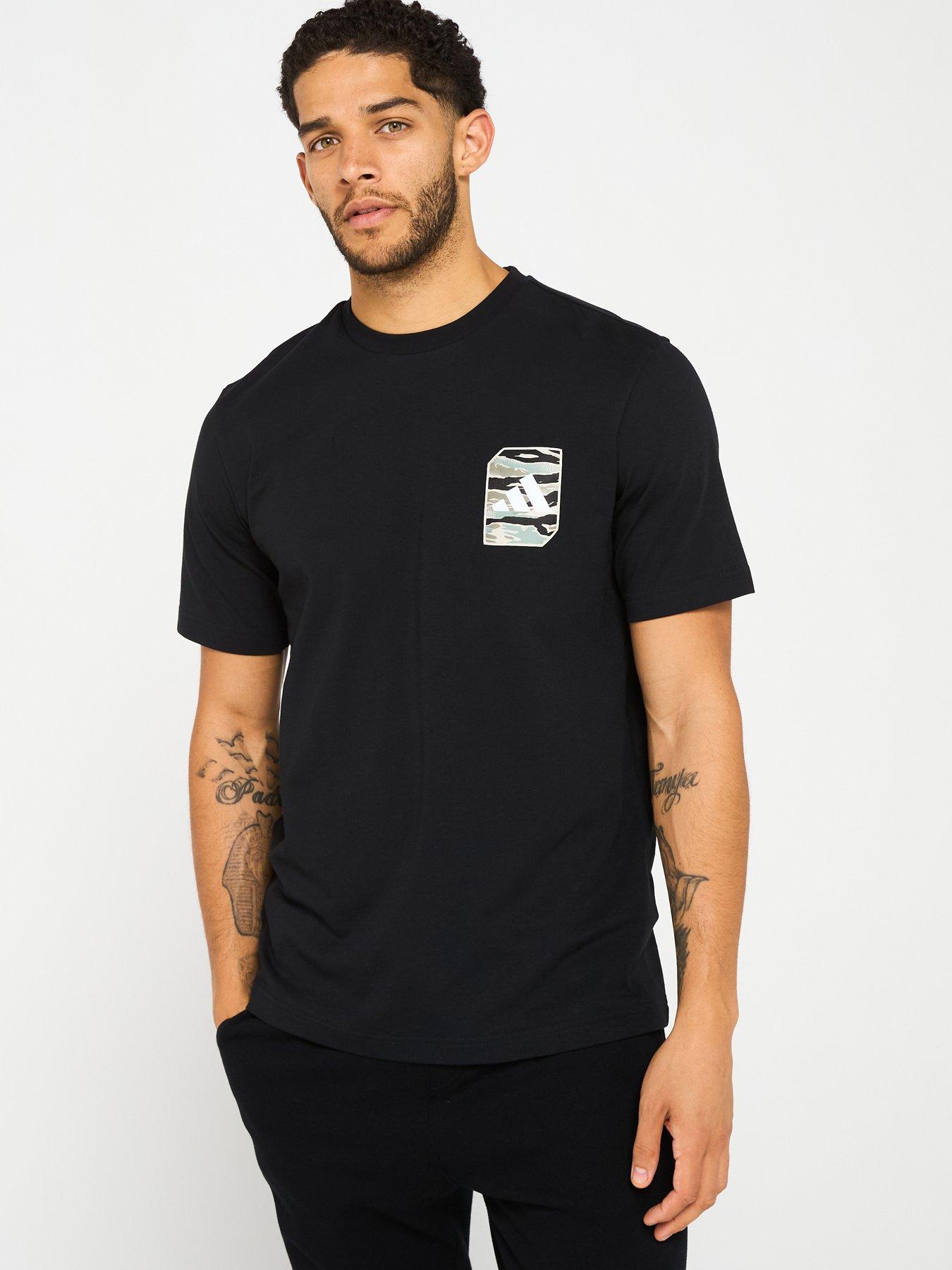 undefined Men's Camo Woven Graphic Tee - Black