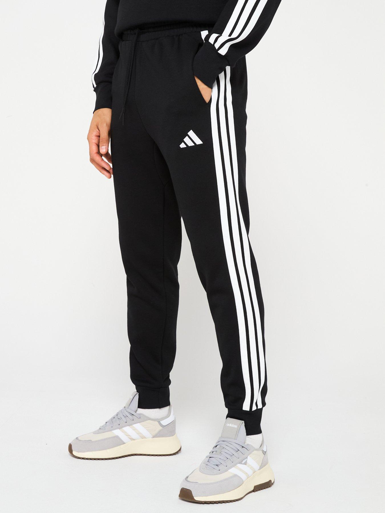 undefined Men's Essential 3-stripe Fleece Pant - Black