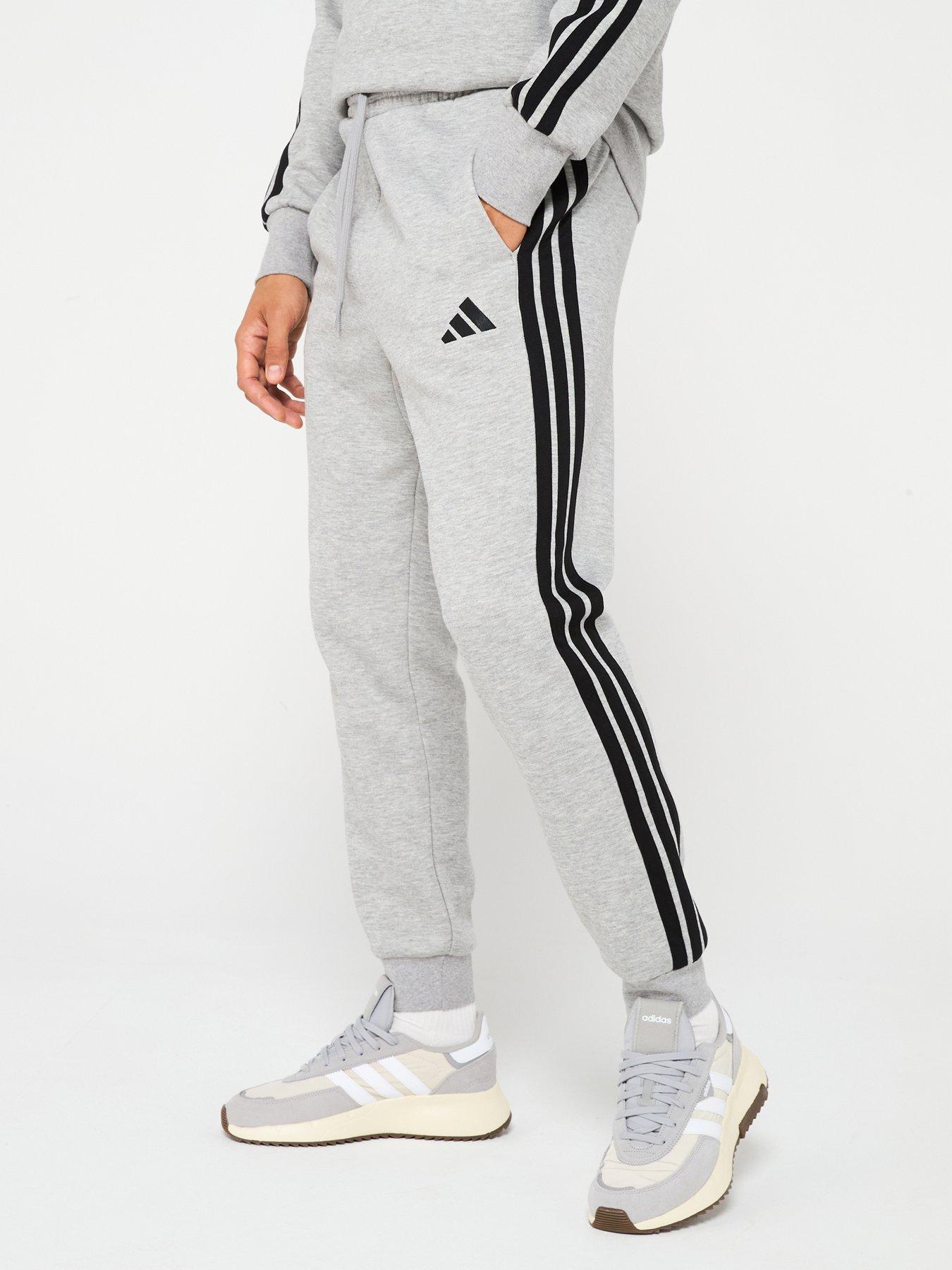 undefined Men's Essential 3-stripe Fleece Pant - Grey