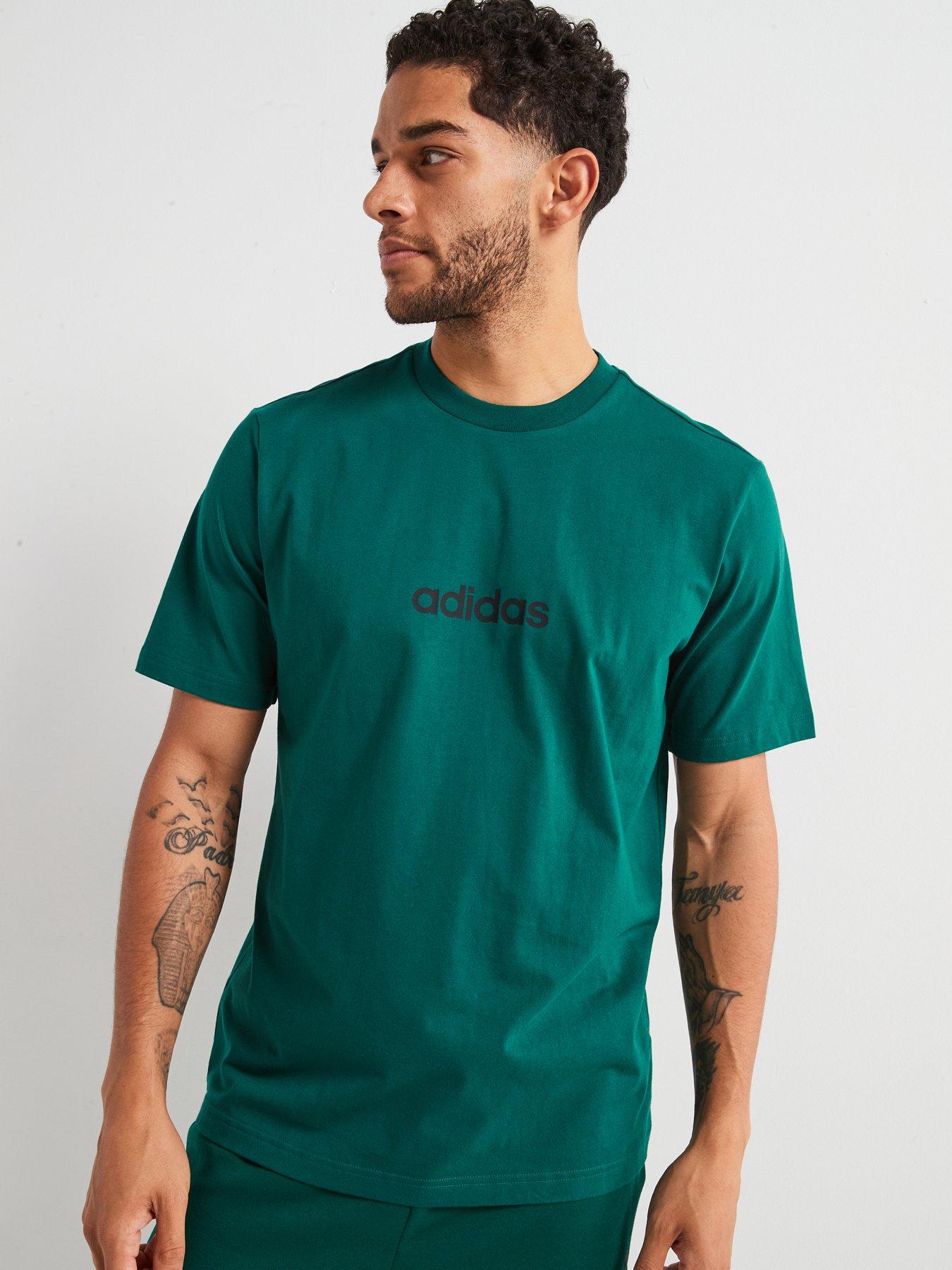 Adidas Sportswear Mens Essentials Linear Single Jersey T-Shirt - Green